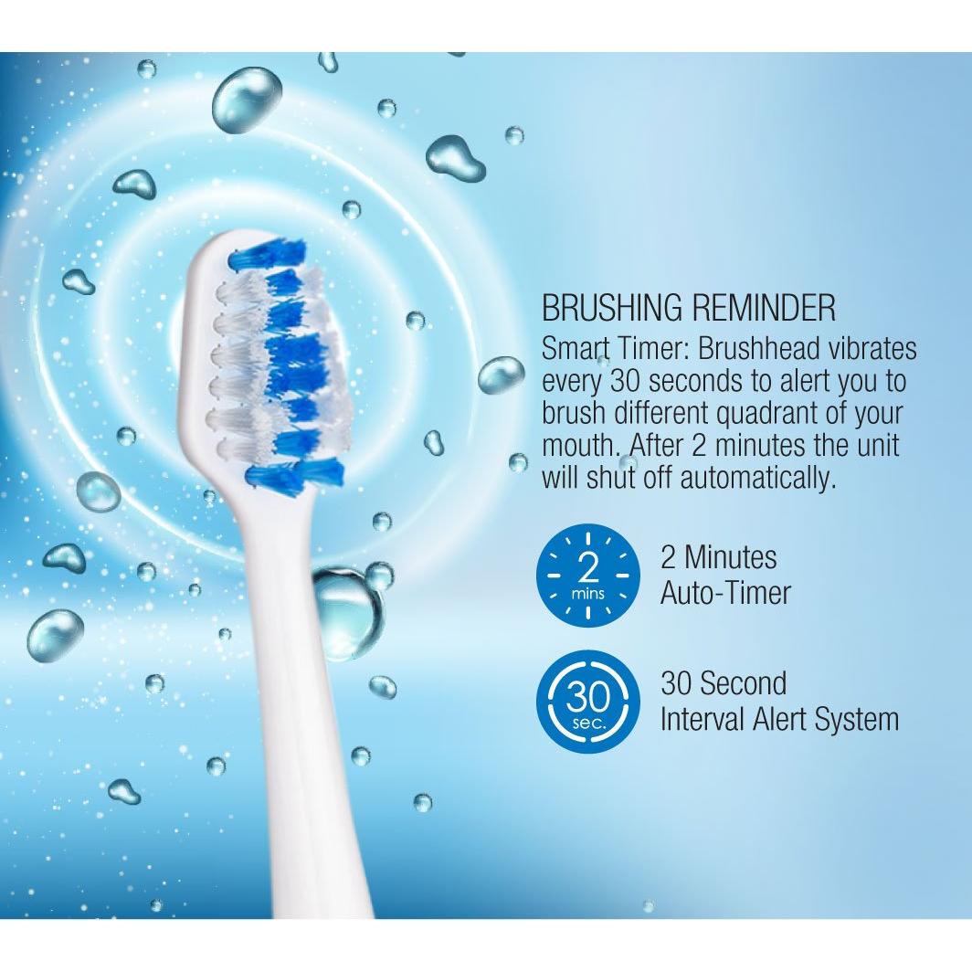 Cepillo de dientes sónico recargable Pursonic S430, 12 cabezales