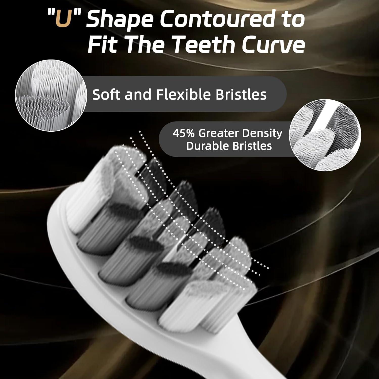 Cepillo de dientes eléctrico Lumivoid plata 10 cabezales 5 modos