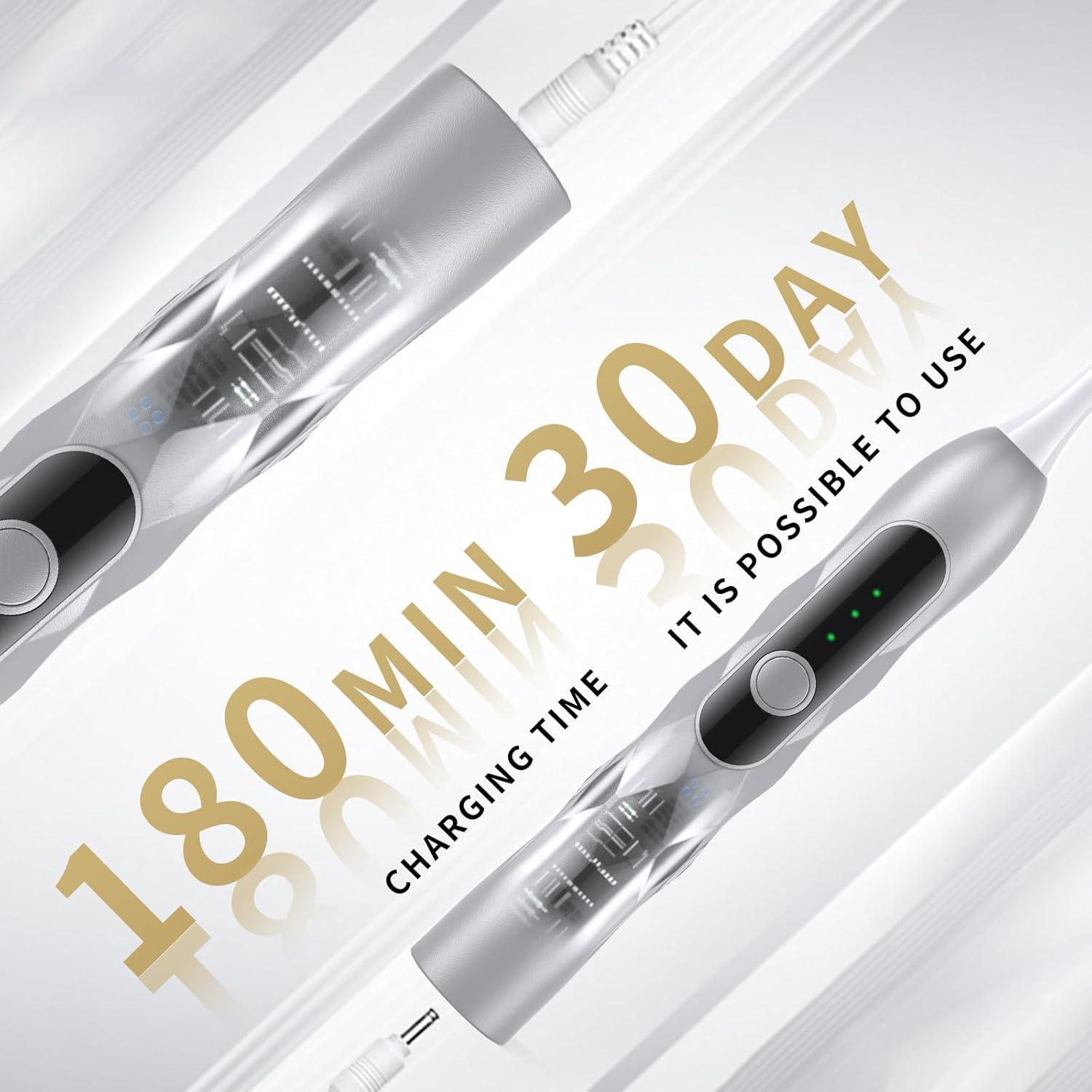 Cepillo de dientes eléctrico Lumivoid plata 10 cabezales 5 modos