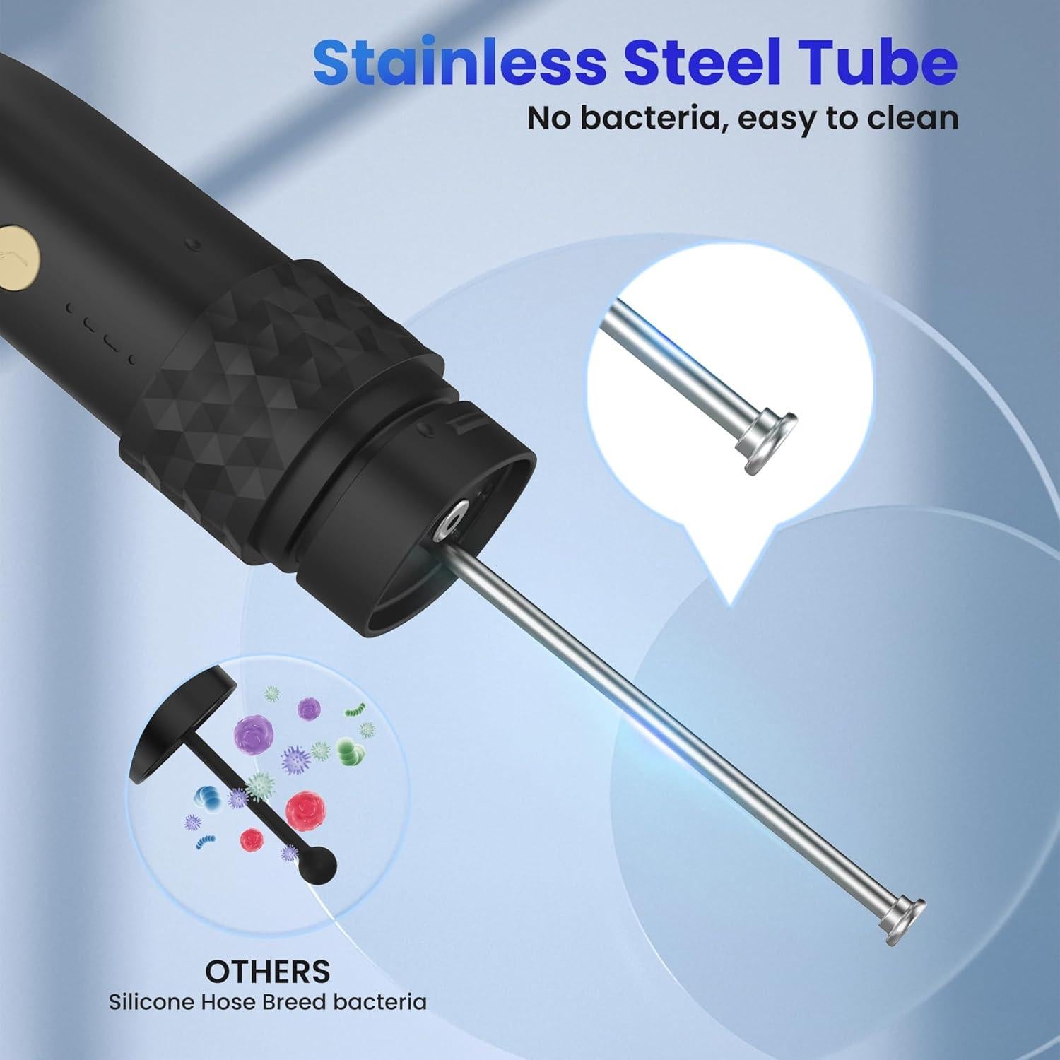 Kit de limpieza dental 2 en 1 UNINGOPI - Hilo dental y cepillo eléctrico portátil (Negro)