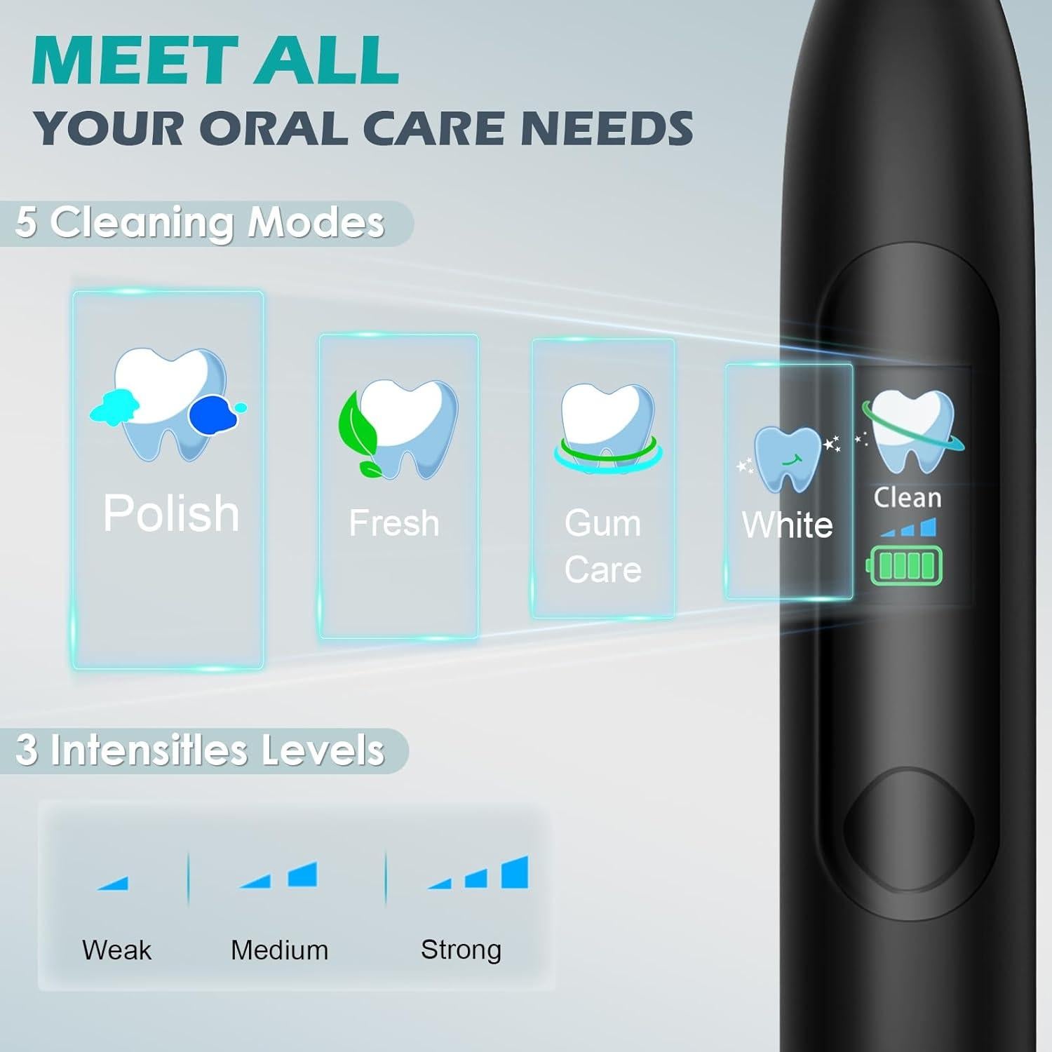 Cepillo de dientes eléctrico Umisr D92 con 5 modos y 90 días de batería