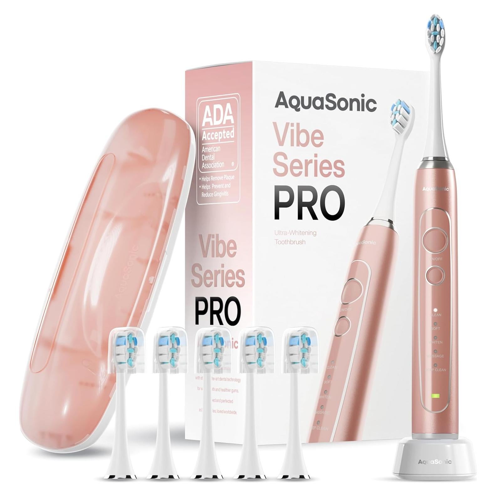 Cepillo de Dientes Eléctrico Aquasonic Vibe PRO - Oro Rosa
