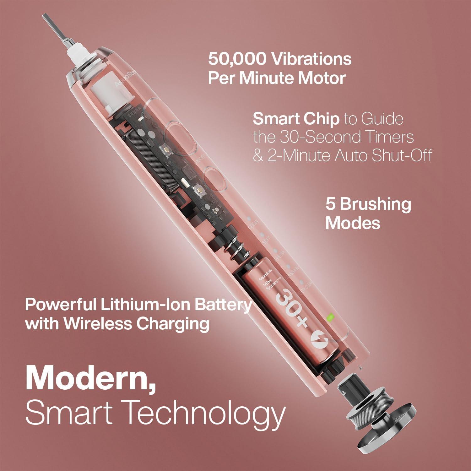 Cepillo de Dientes Eléctrico Aquasonic Vibe PRO - Oro Rosa