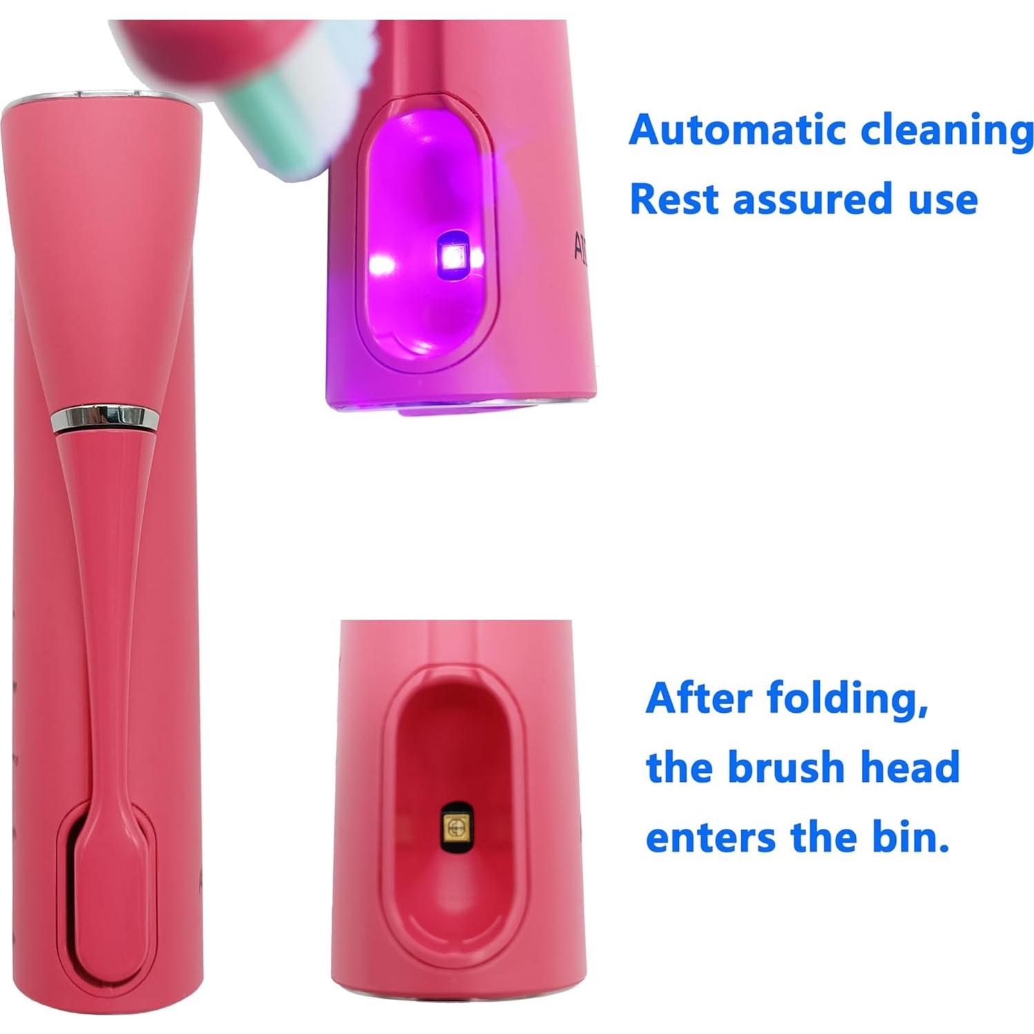 Cepillo de dientes eléctrico Sonic Lingmai UET-H01 rosa plegable