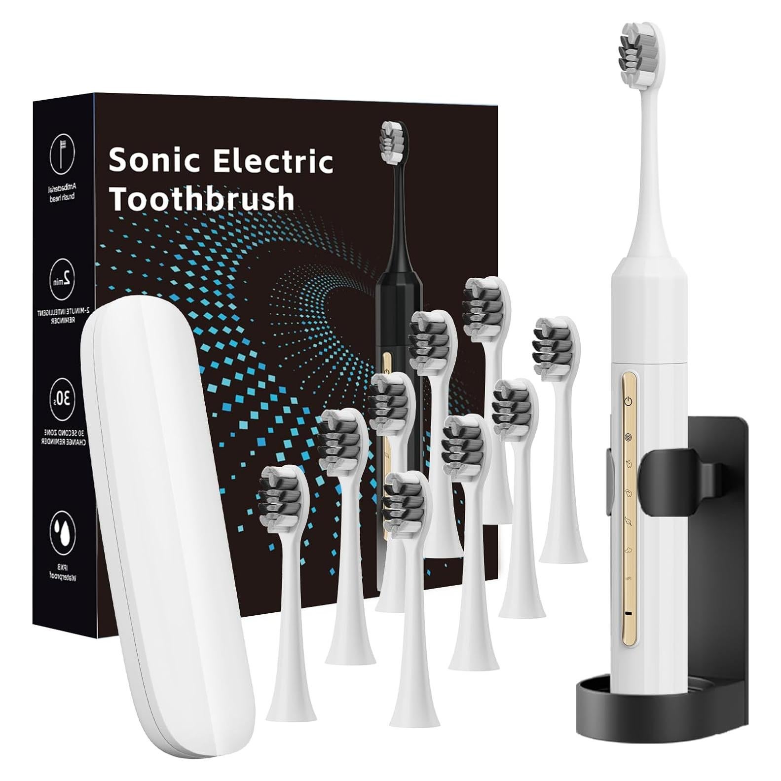 Cepillo de Dientes Eléctrico Sonic Fairir con 10 Cabezas, IPX8