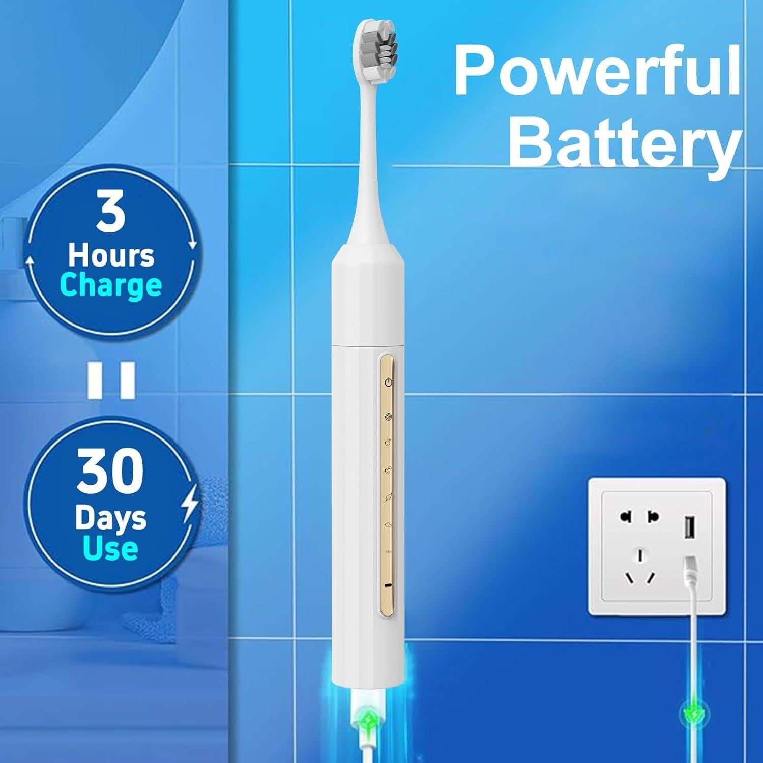 Cepillo de Dientes Eléctrico Sonic Fairir con 10 Cabezas, IPX8