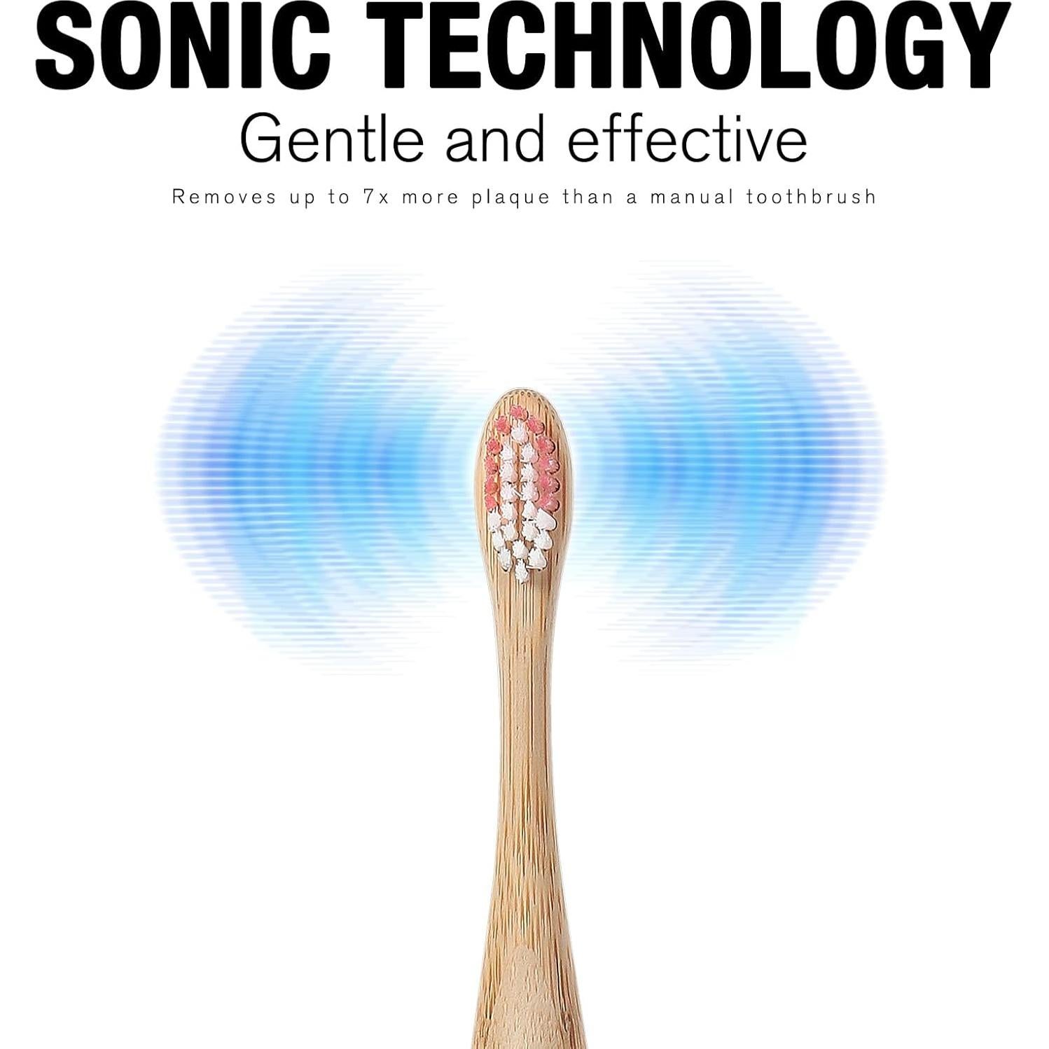 Cepillo de Dientes Eléctrico MgcSto de Bambú - 4 Cabezas Reemplazables