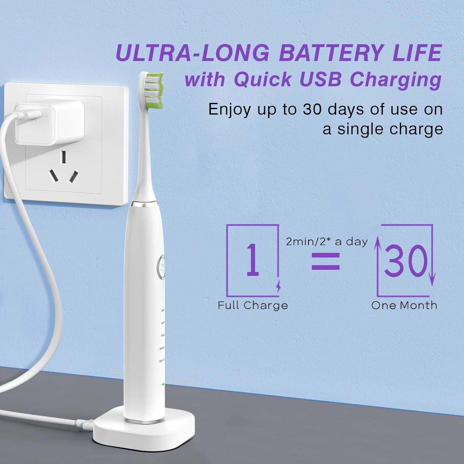 Cepillo de Dientes Eléctrico Sonic Smile-O-Villa con 4 Cabezas