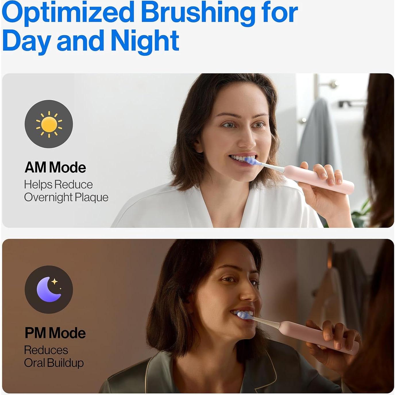 Cepillo de Dientes Eléctrico usmile Y20PRO Rosa, 4 Modos, App