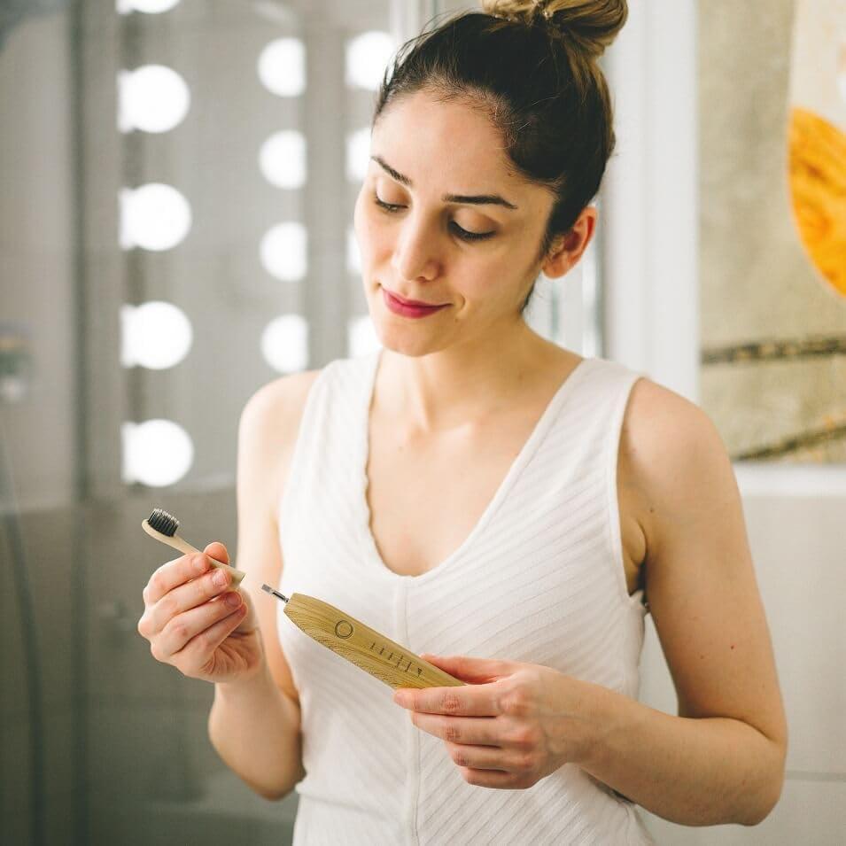 Cepillo de Dientes Eléctrico Zen Bamboo Recargable 5 Modos