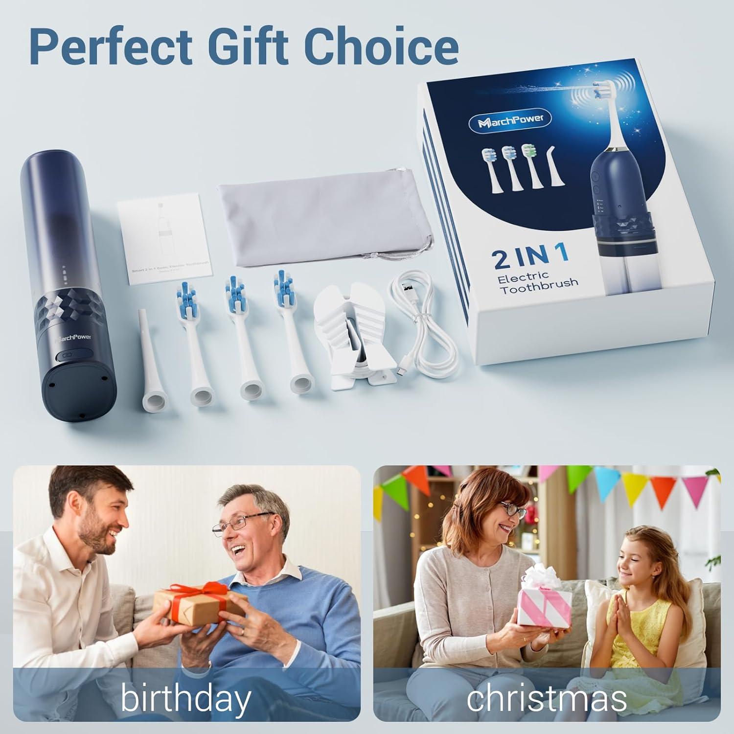 Cepillo de dientes eléctrico 2 en 1 MarchPower XY10 con irrigador