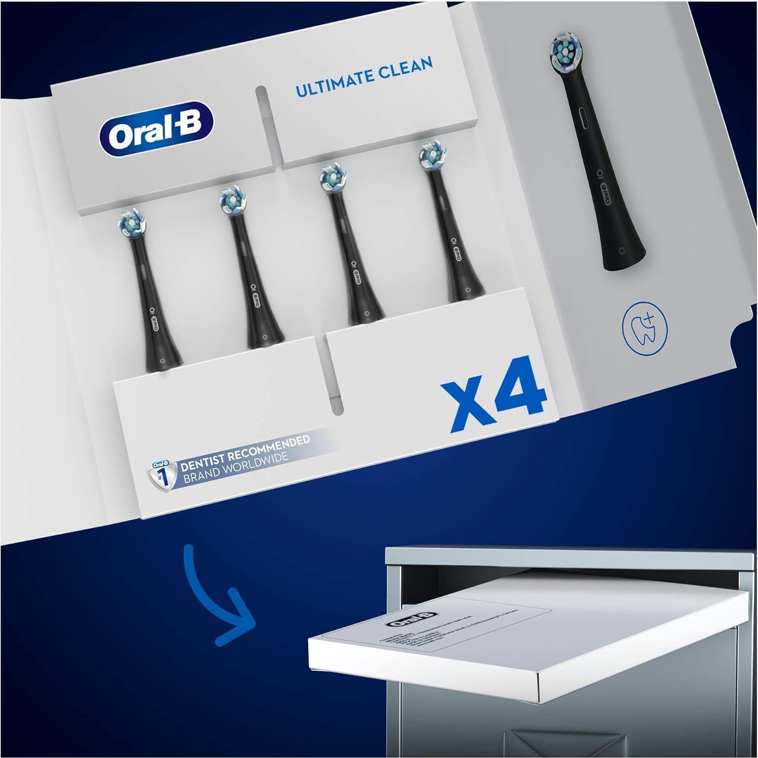 Cabezal de cepillo Oral-B iO Ultimate Clean, 4 unidades, negro