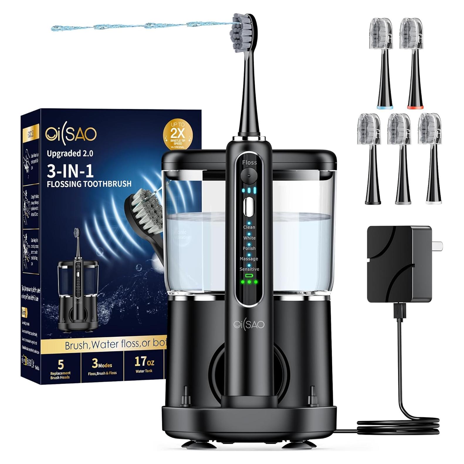 Cepillo de dientes eléctrico OILSAO con irrigador 2 en 1