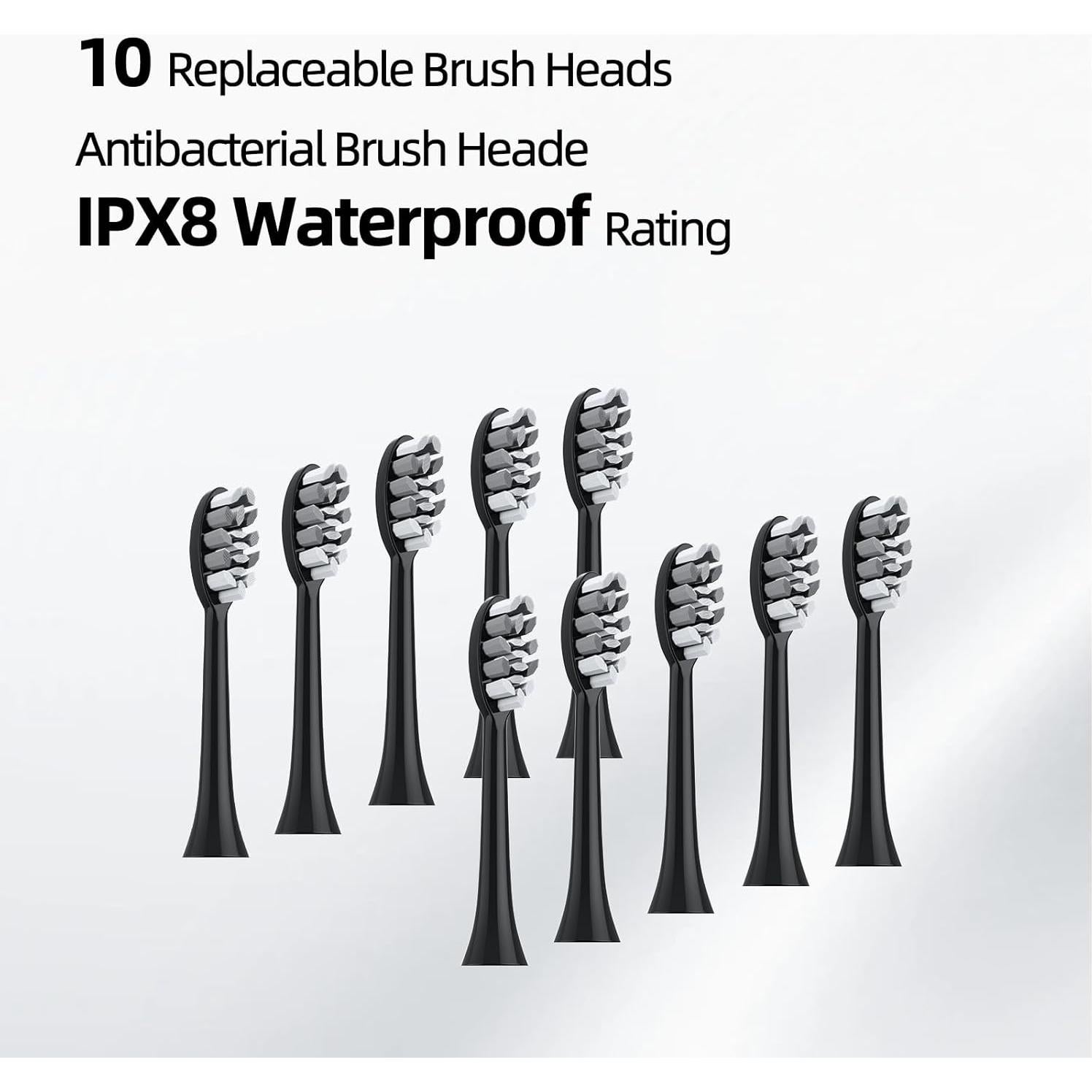 Cepillo de dientes eléctrico Seapeoa S2 con 10 cabezales, IPX8