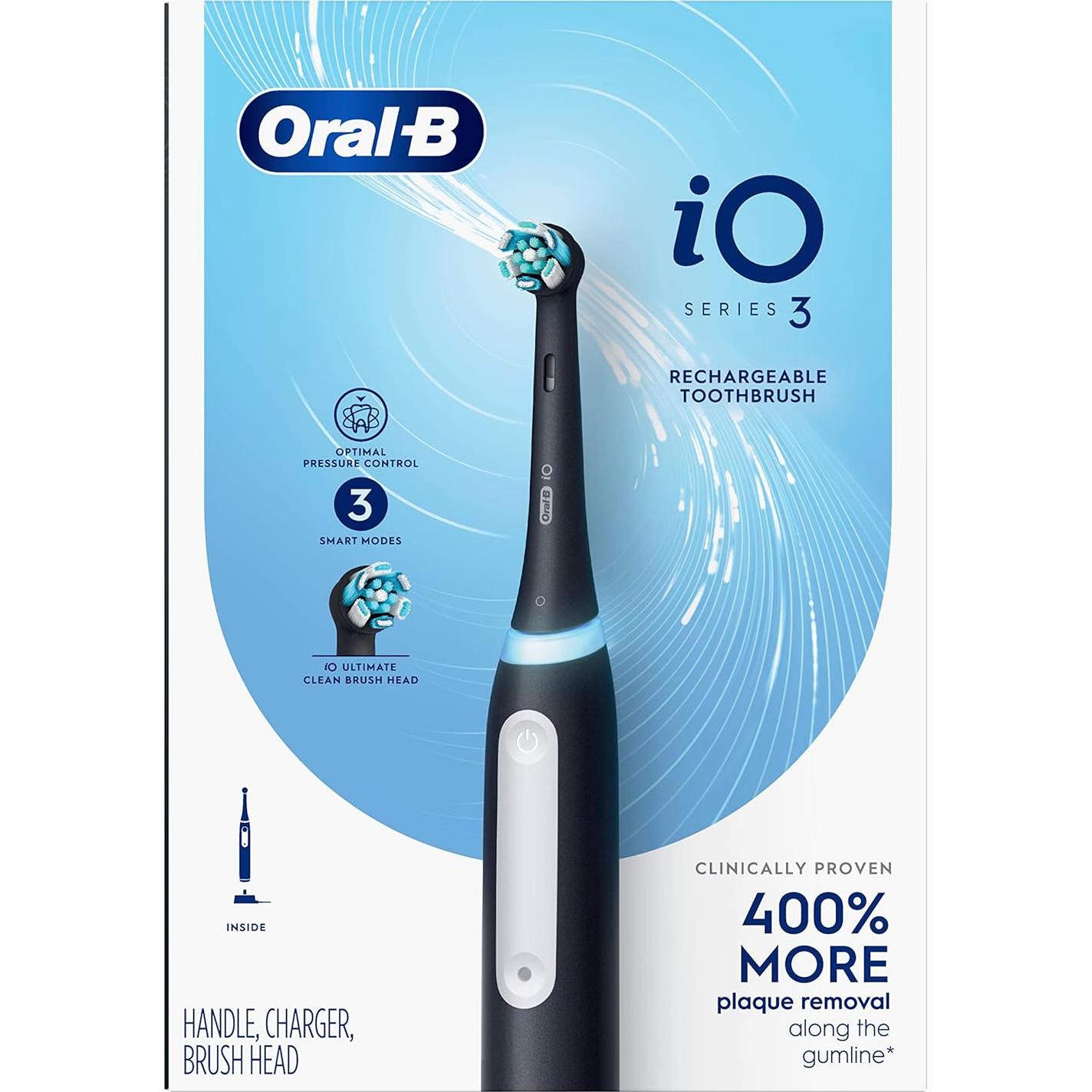 Cepillo de dientes eléctrico Oral-B iO3 negro con cargador