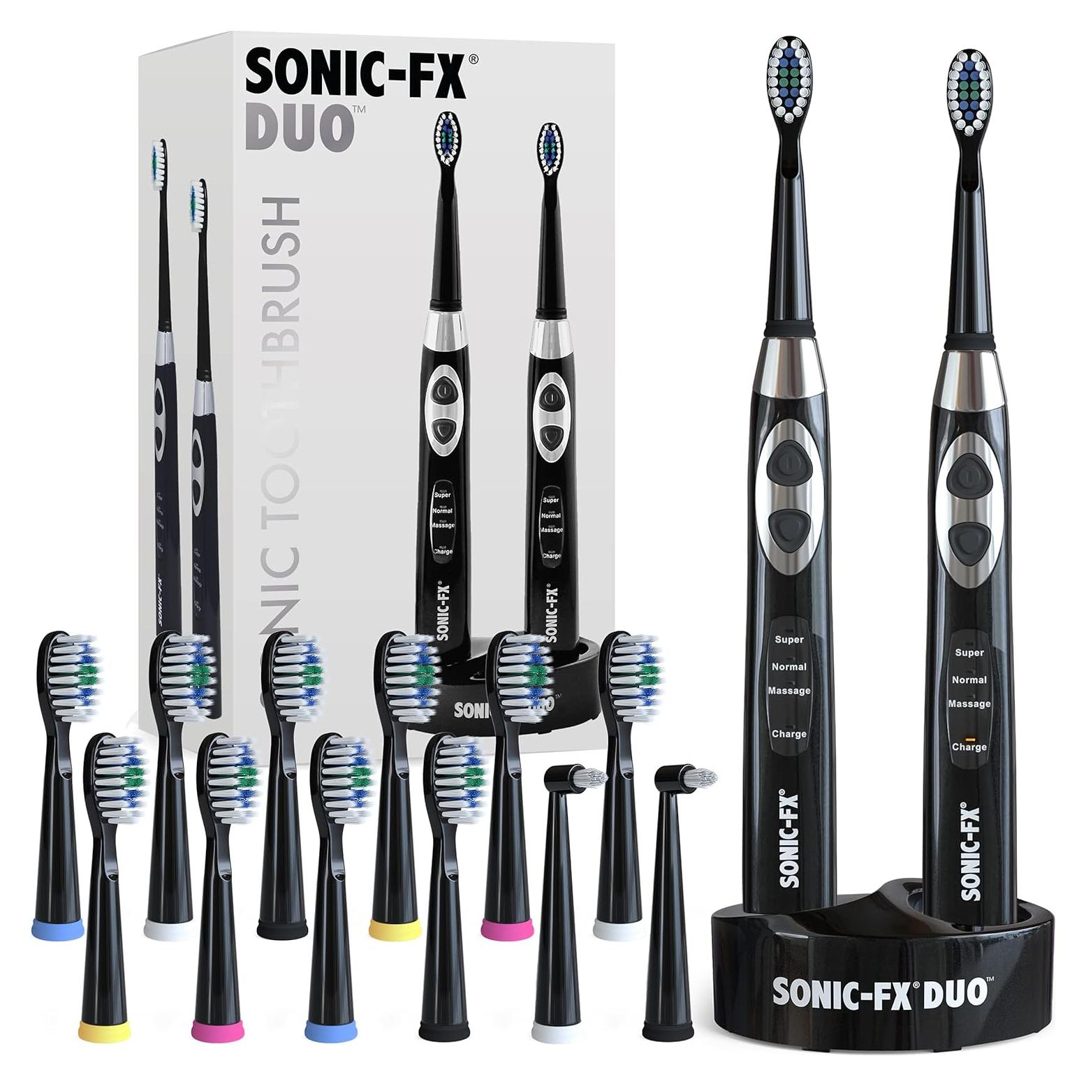 Cepillo de Dientes Eléctrico Recargable Sonic-FX Duo Negro