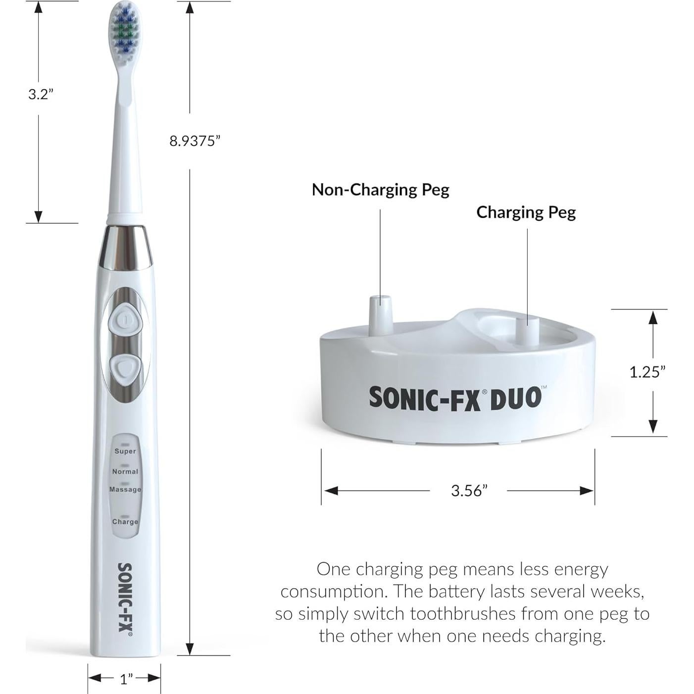 Cepillo de Dientes Eléctrico Recargable Sonic-FX Duo Negro