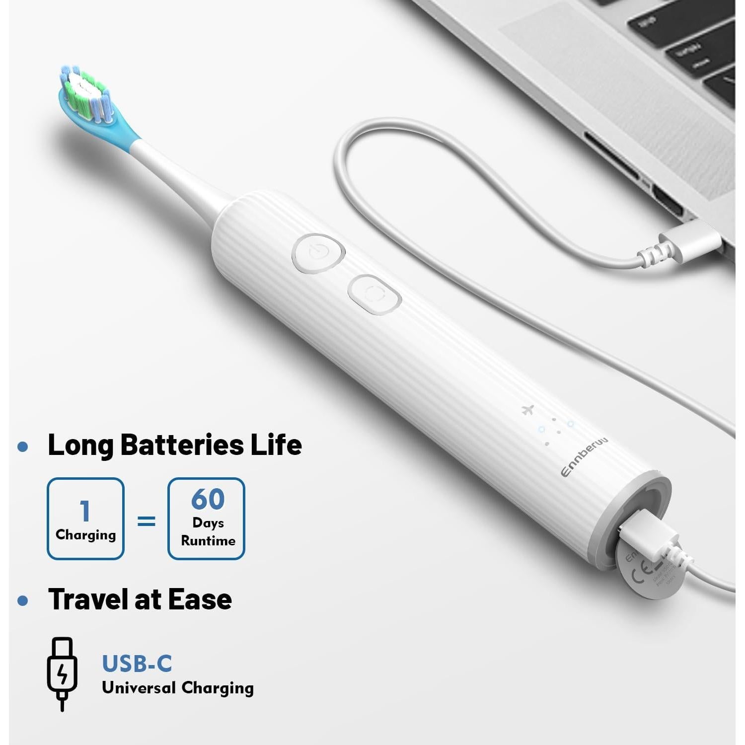 Cepillo de dientes eléctrico Sonic Relish con 6 cabezales IPX7