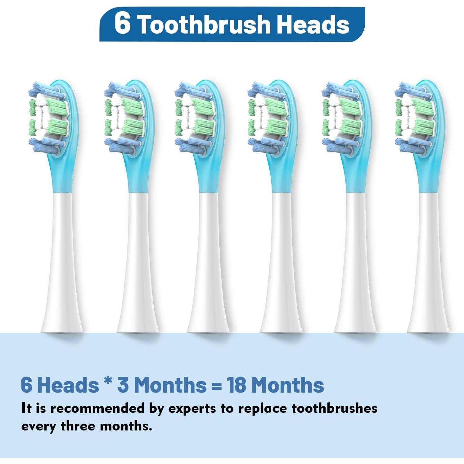 Cepillo de dientes eléctrico Sonic Relish con 6 cabezales IPX7