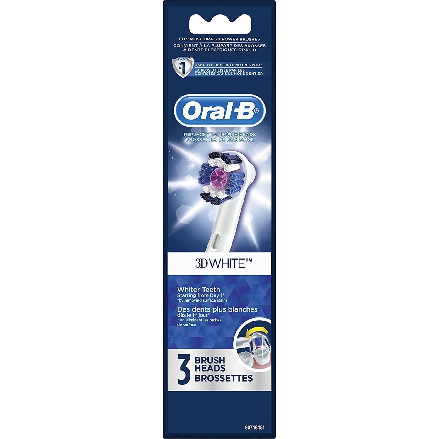 Cabezas de cepillo Oral-B 3D White - 3 unidades para limpieza avanzada