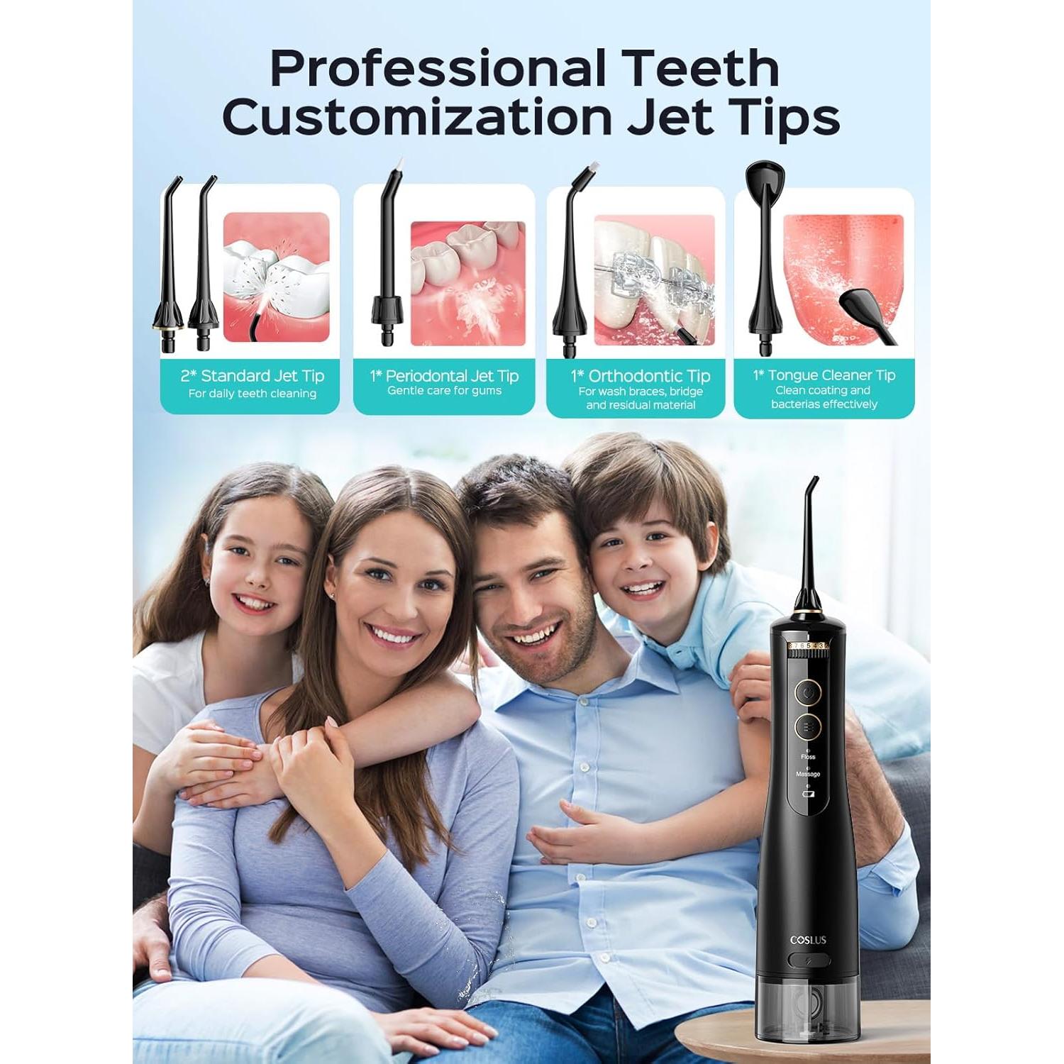 Irrigador Dental Portátil COSLUS E40 - 10 Niveles de Presión