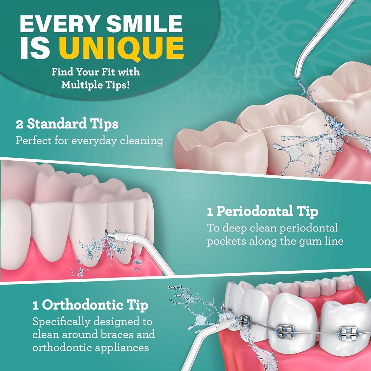 Irrigador Dental GuruNanda 2.0 XL Inalámbrico 380ml 4 Modos