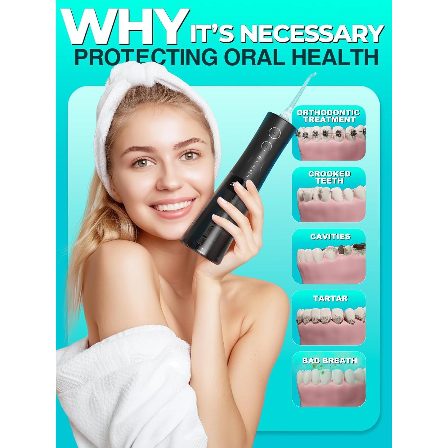 Irrigador Dental Inalámbrico Sonicflosser F5040 300ML 4 Modos