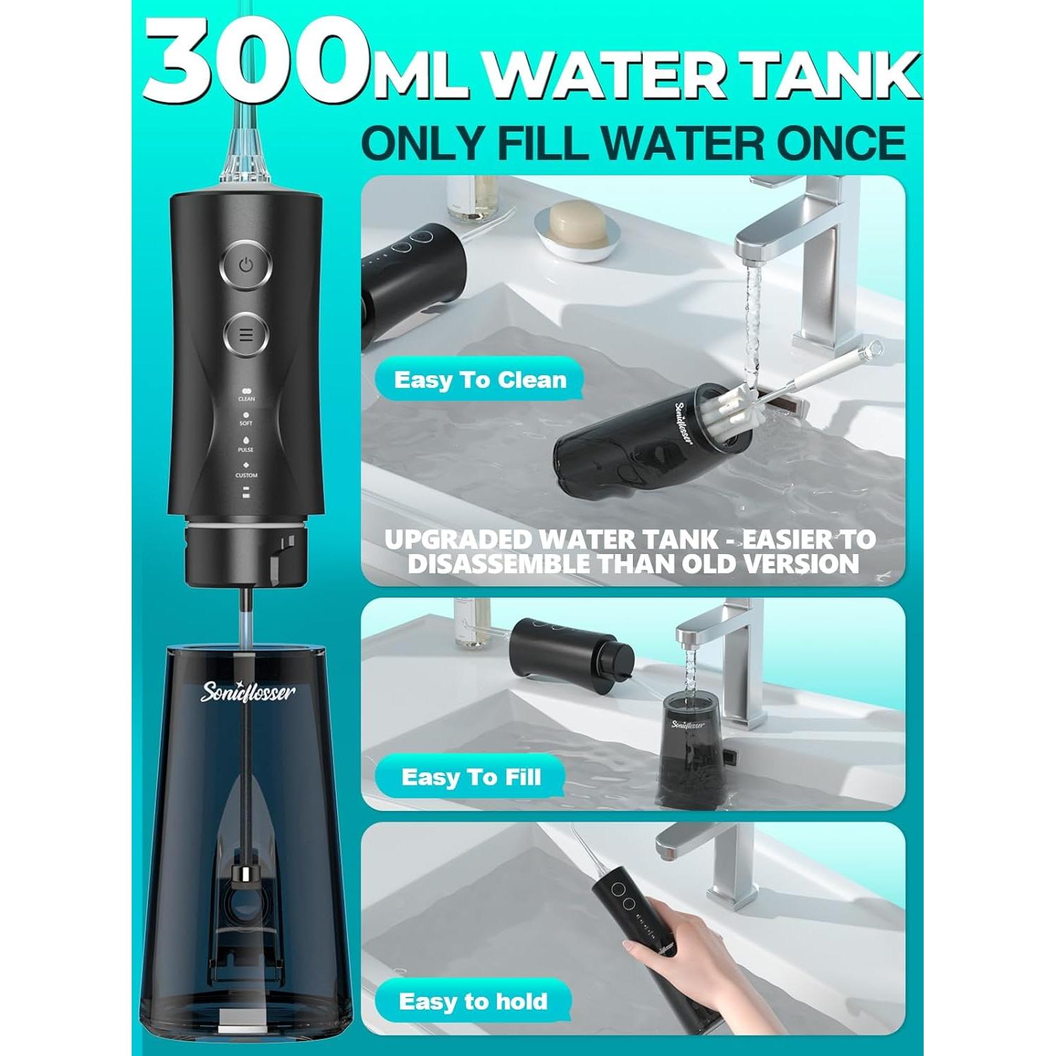 Irrigador Dental Inalámbrico Sonicflosser F5040 300ML 4 Modos