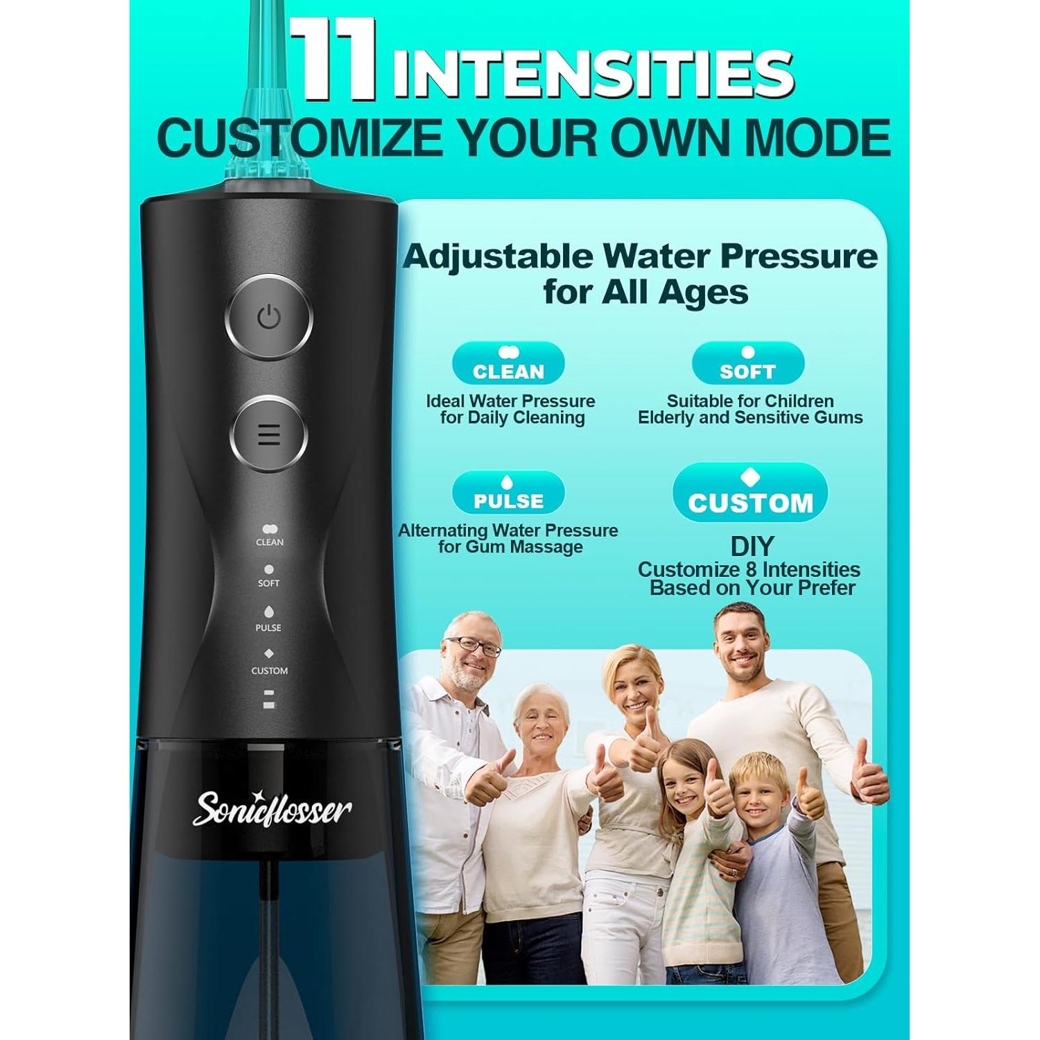 Irrigador Dental Inalámbrico Sonicflosser F5040 300ML 4 Modos