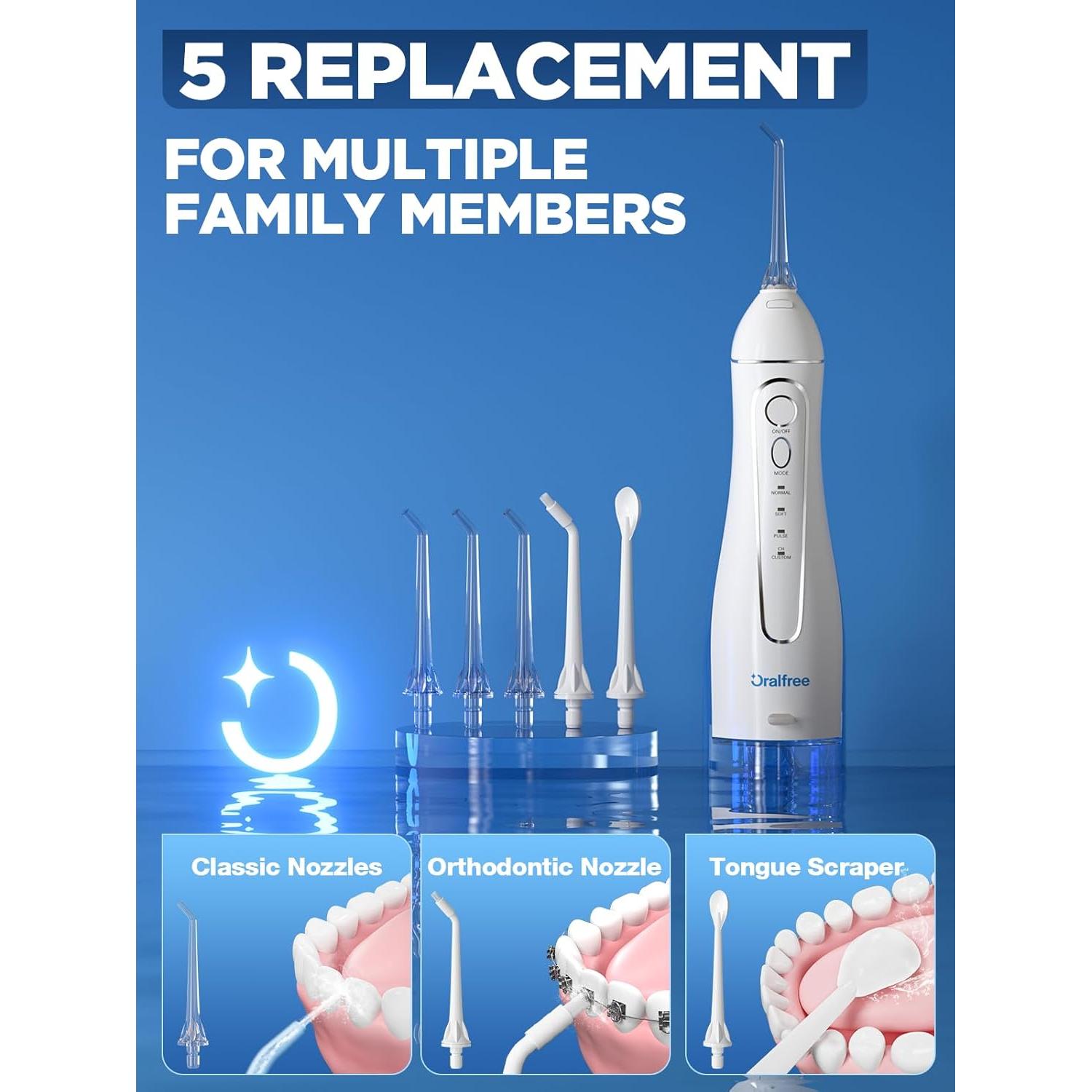 Irrigador Dental Portátil Oralfree F5025 300ML 4 Modos IPX7