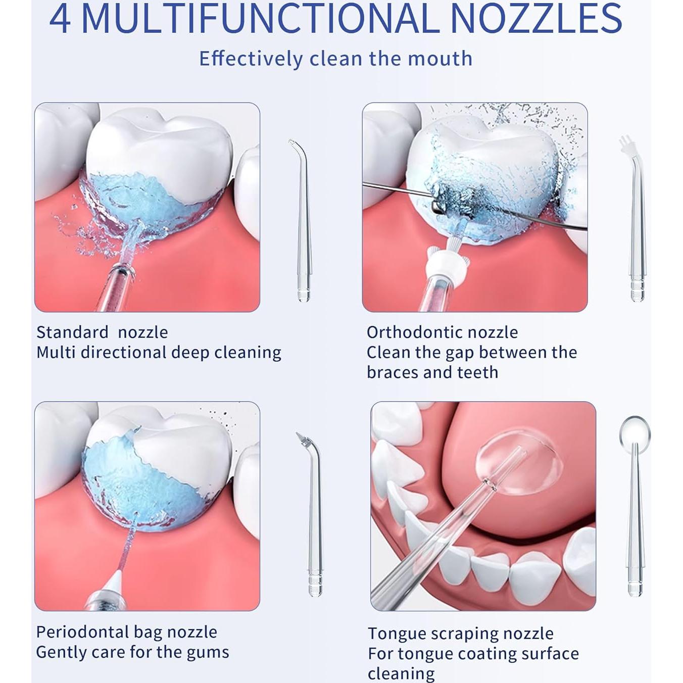 Irrigador Oral Inalámbrico KUSKER 500ML Rosa Cálido 5 Modos