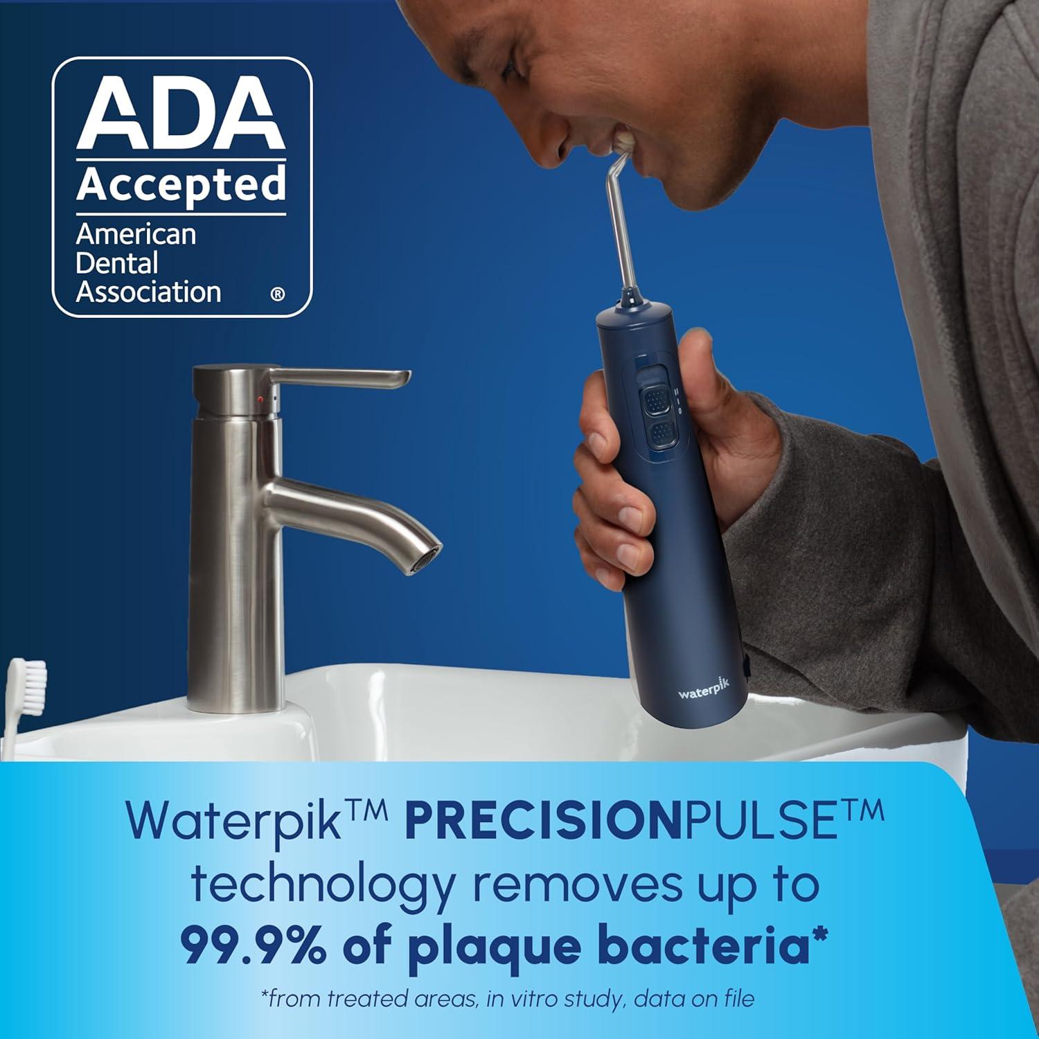 Hilo Dental Portátil Recargable Waterpik WF-20 Azul - 2 Puntas