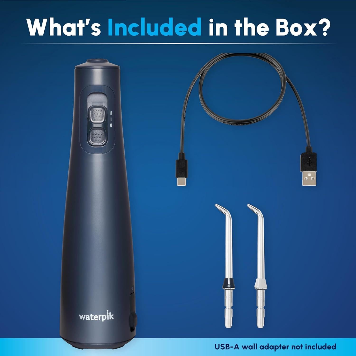 Hilo Dental Portátil Recargable Waterpik WF-20 Azul - 2 Puntas