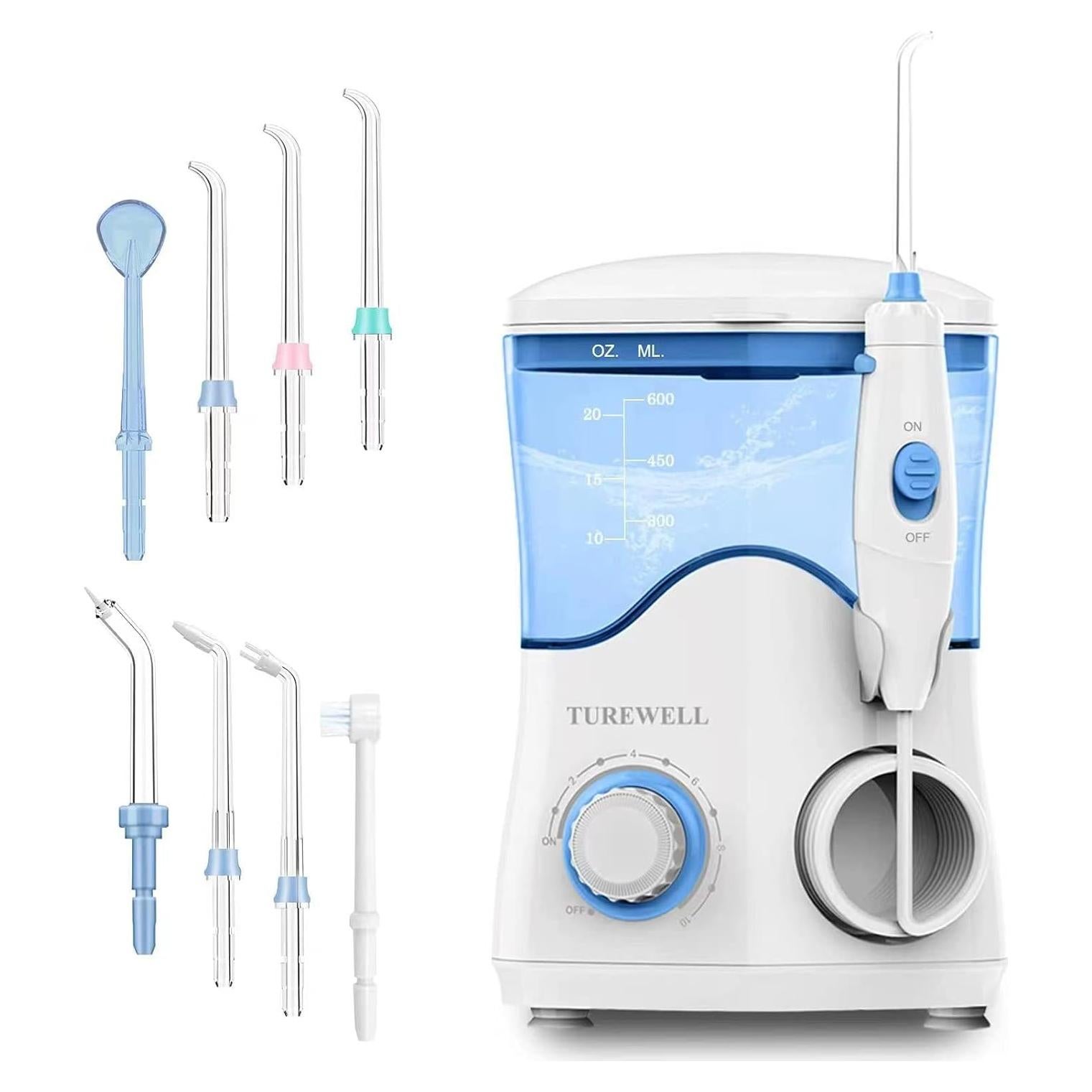 Irrigador Dental TUREWELL FC162 600ML 10 Niveles de Presión Blanco