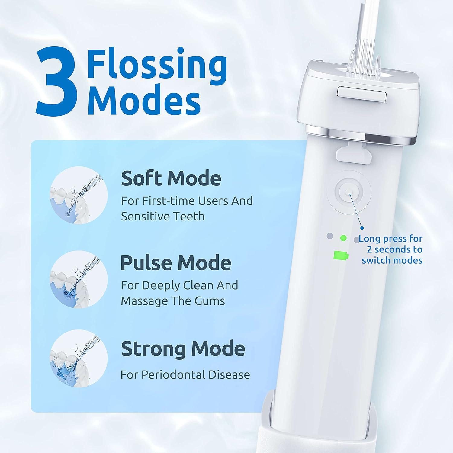 Irrigador Oral Portátil SYNHOPE M6plus Blanco IPX7 3 Modos