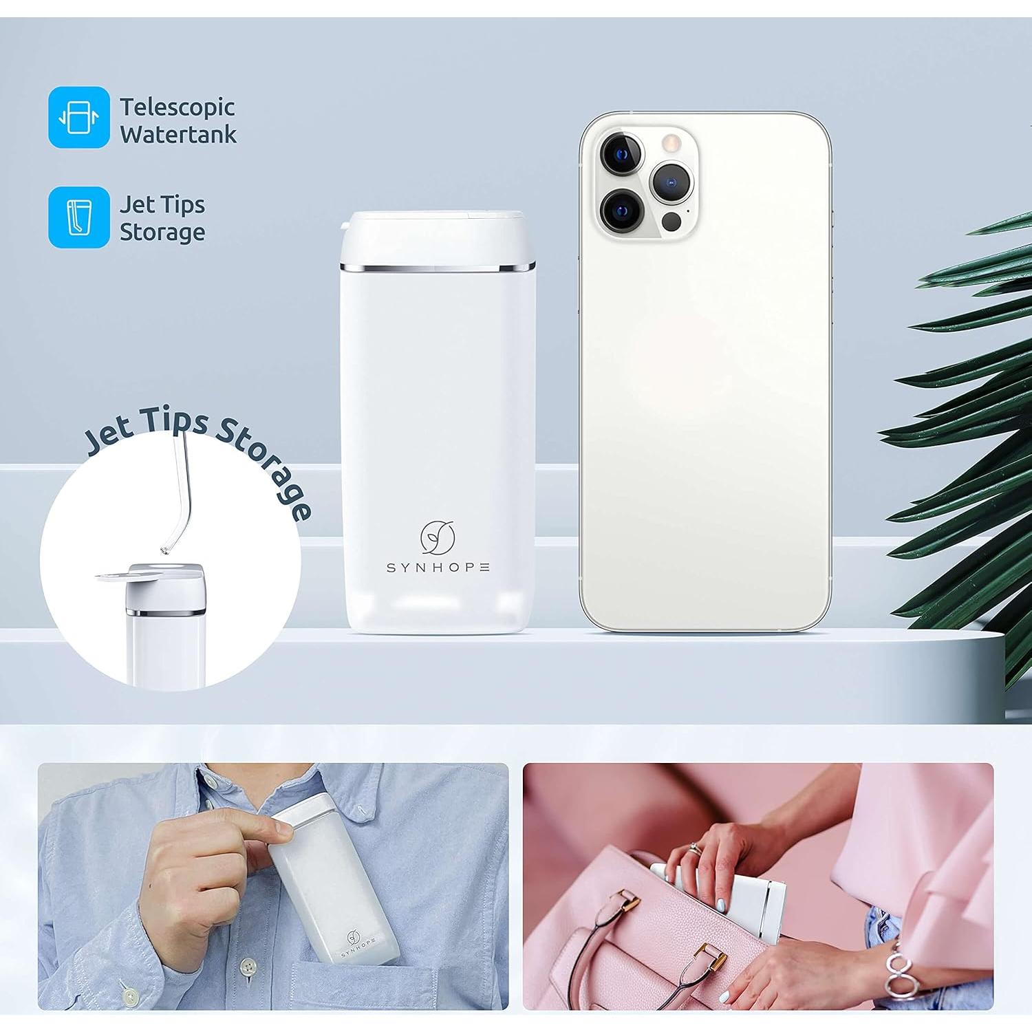 Irrigador Oral Portátil SYNHOPE M6plus Blanco IPX7 3 Modos