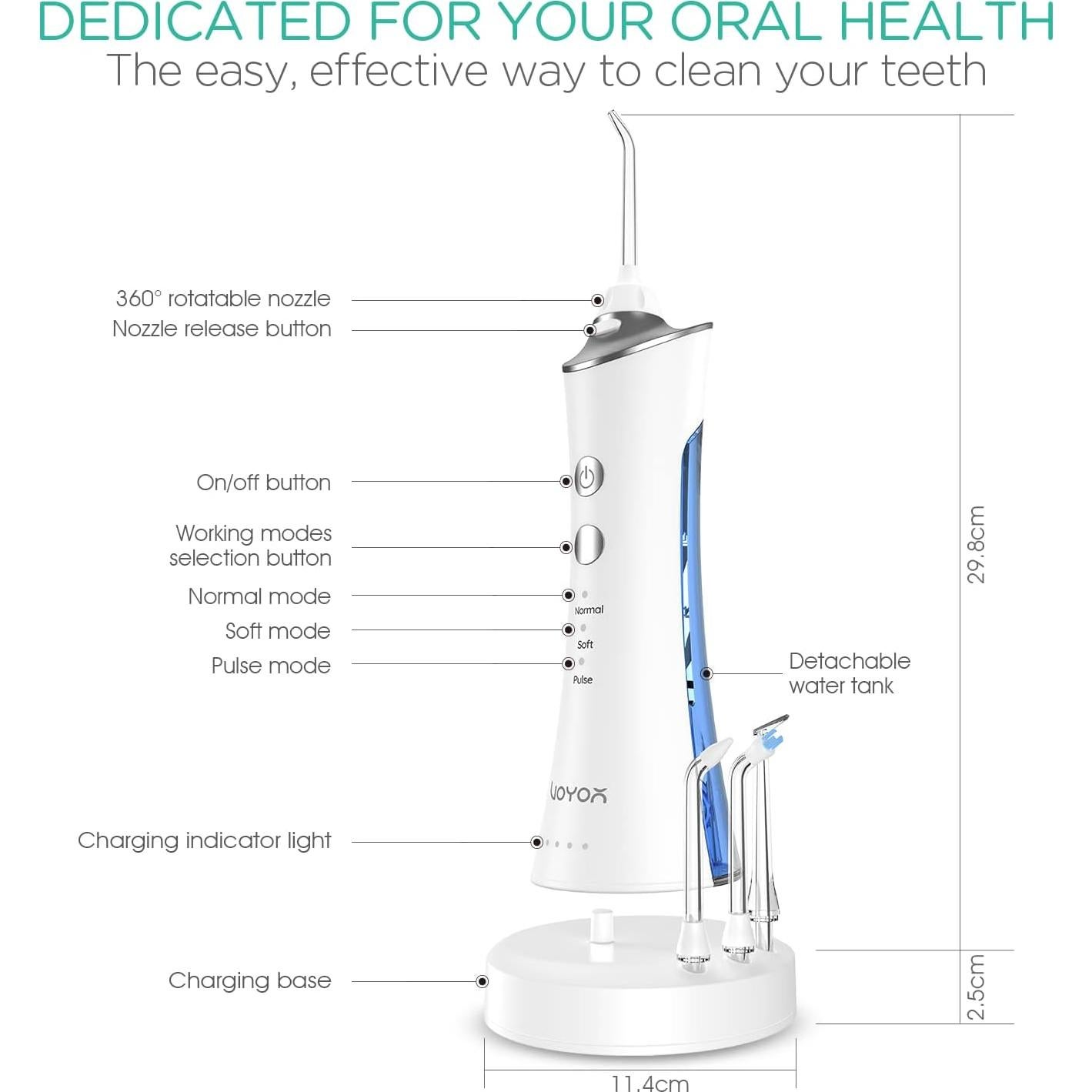 Irrigador Dental Portátil VOYOR-HEALTH WF300 Azul IPX7