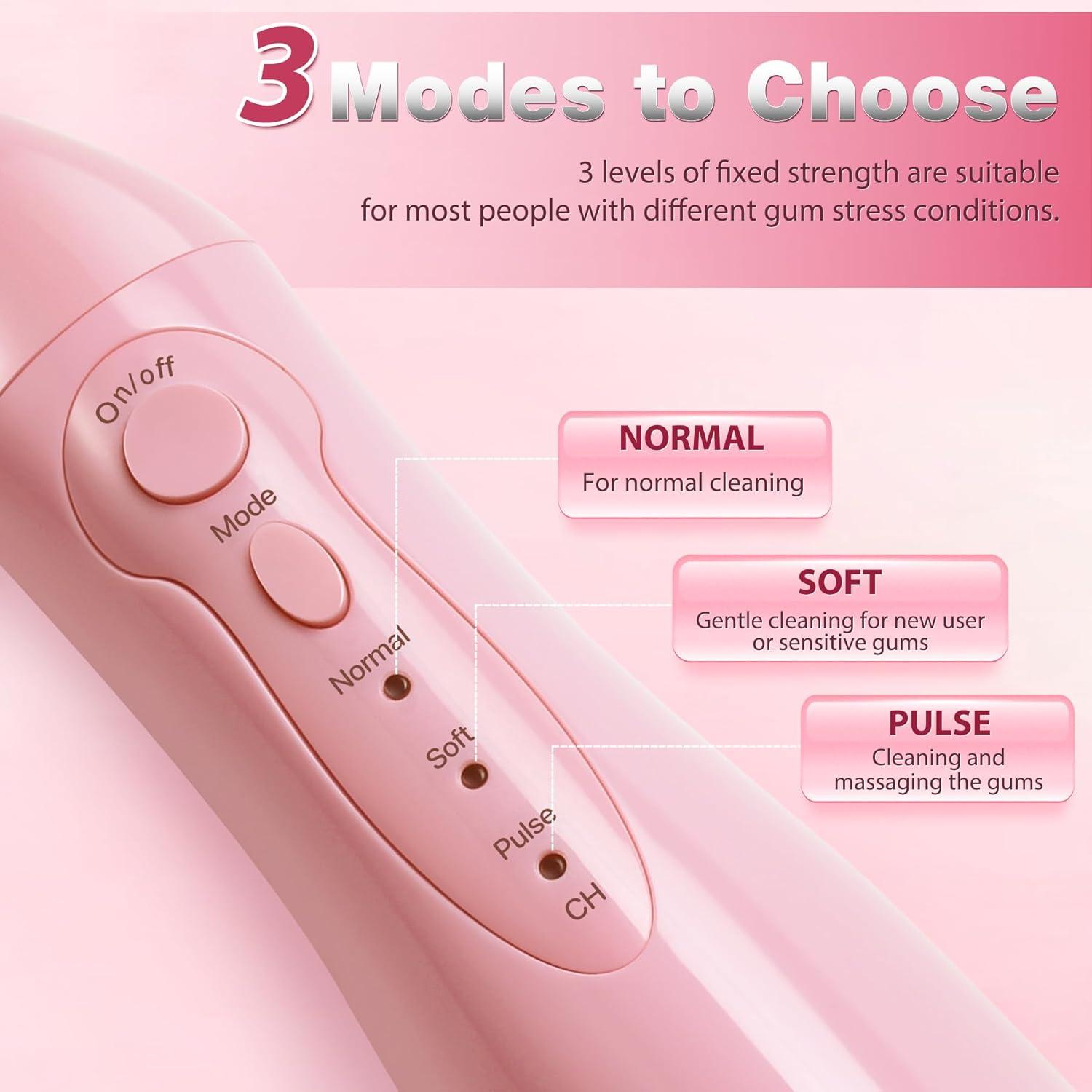 Irrigador Dental Eléctrico Tovendor Rosa 300ml Inalámbrico IPX7