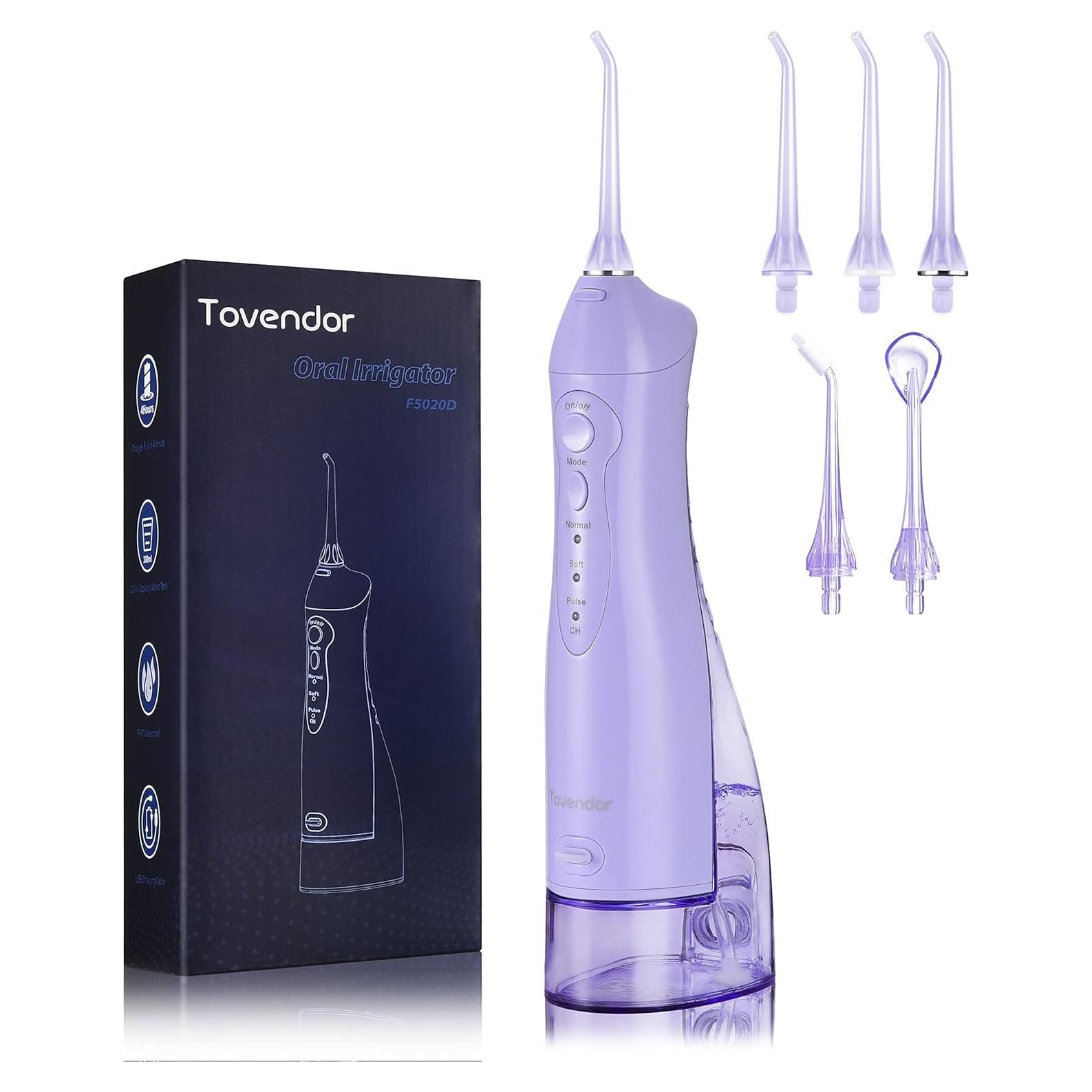 Irrigador Dental Eléctrico TOVENDOR 300ml Inalámbrico IPX7