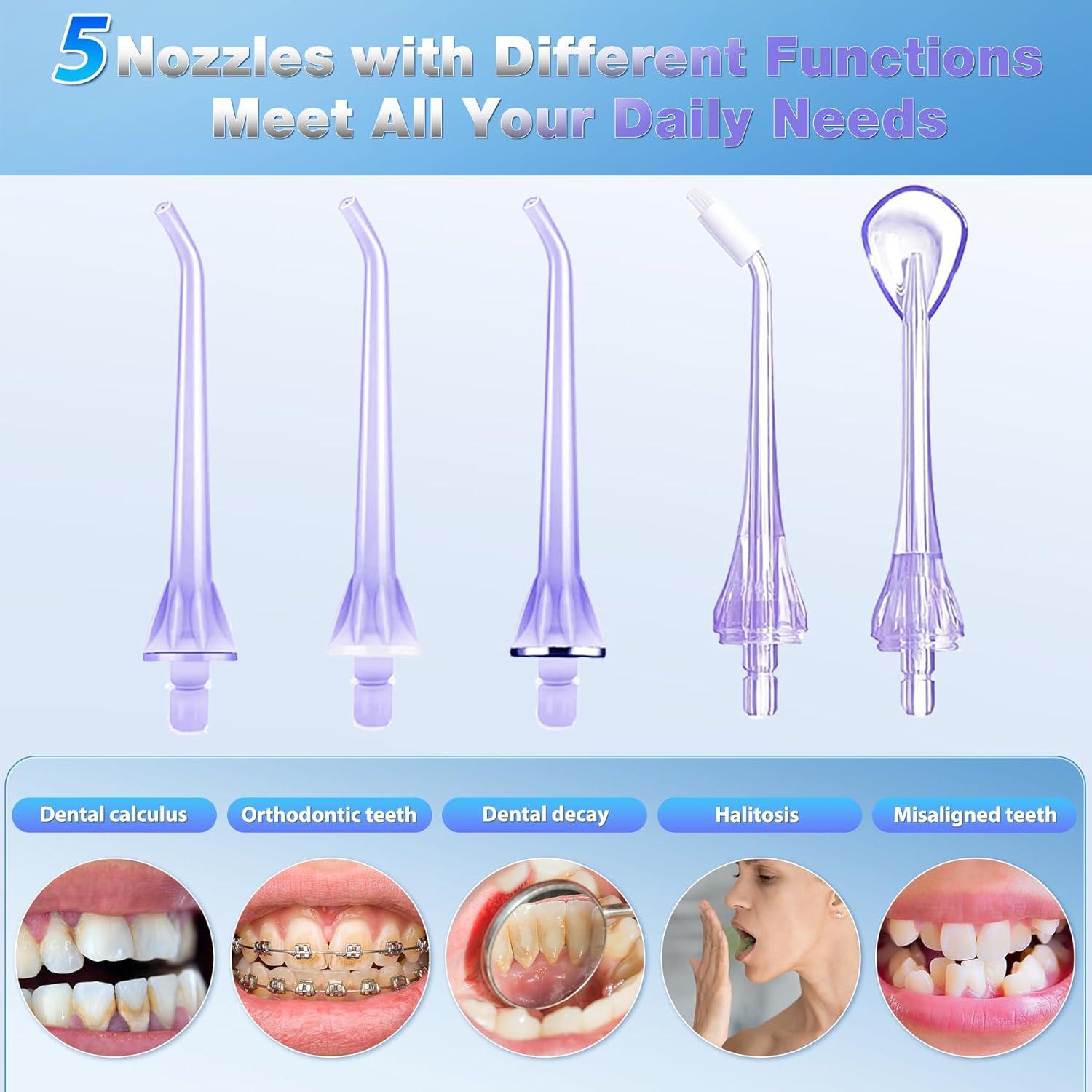 Irrigador Dental Eléctrico TOVENDOR 300ml Inalámbrico IPX7