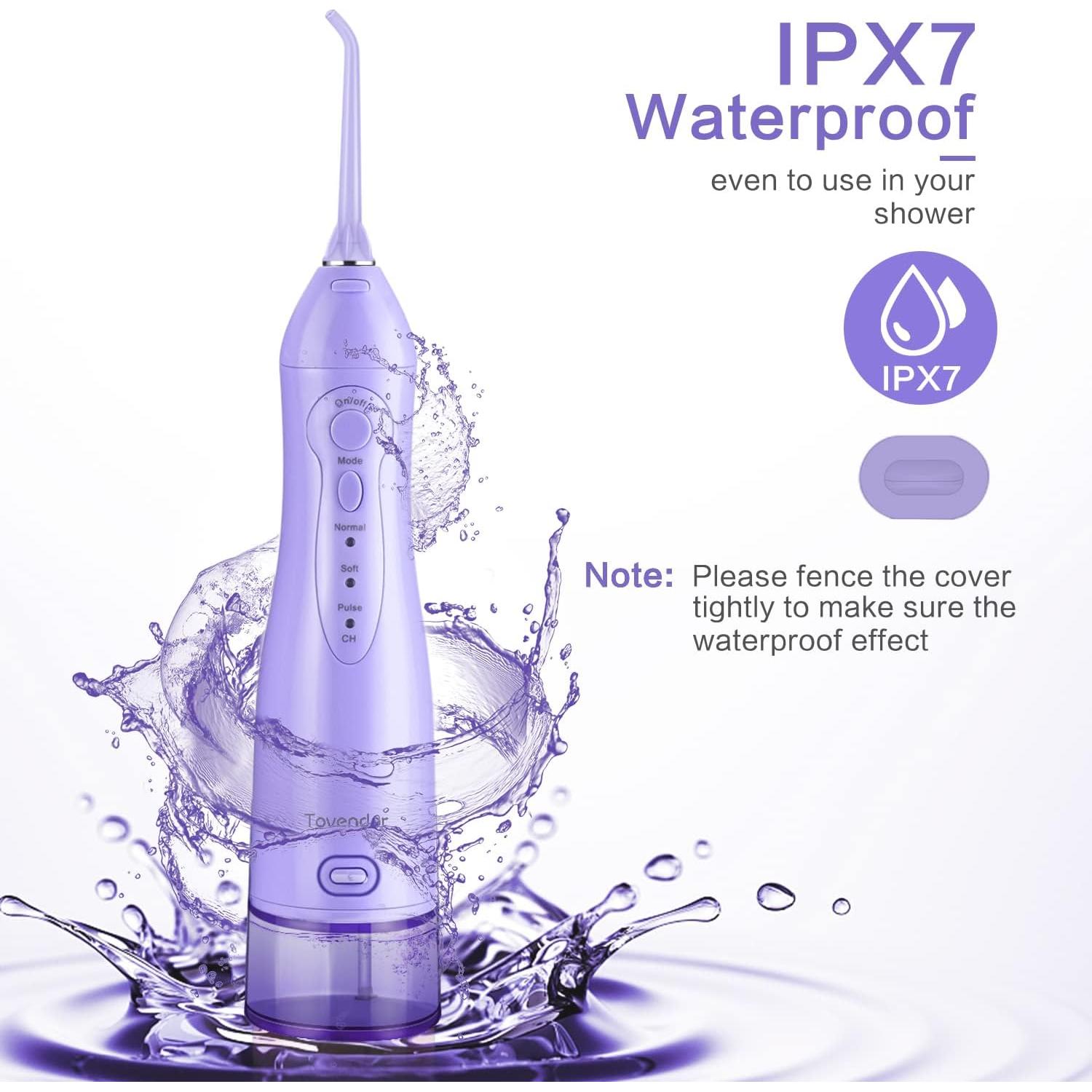 Irrigador Dental Eléctrico TOVENDOR 300ml Inalámbrico IPX7