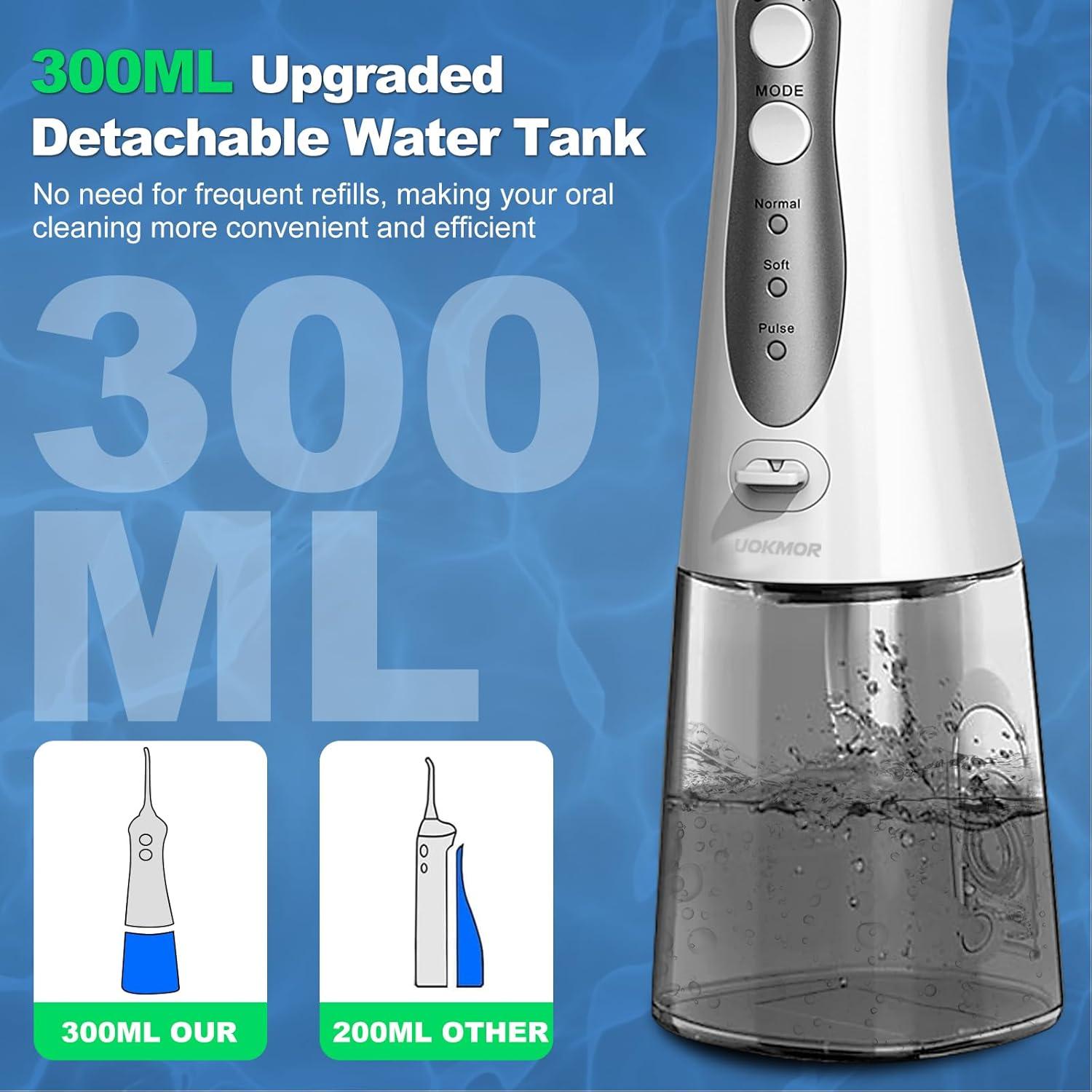 Irrigador Oral Inalámbrico Uokmor 300ml para Viajes