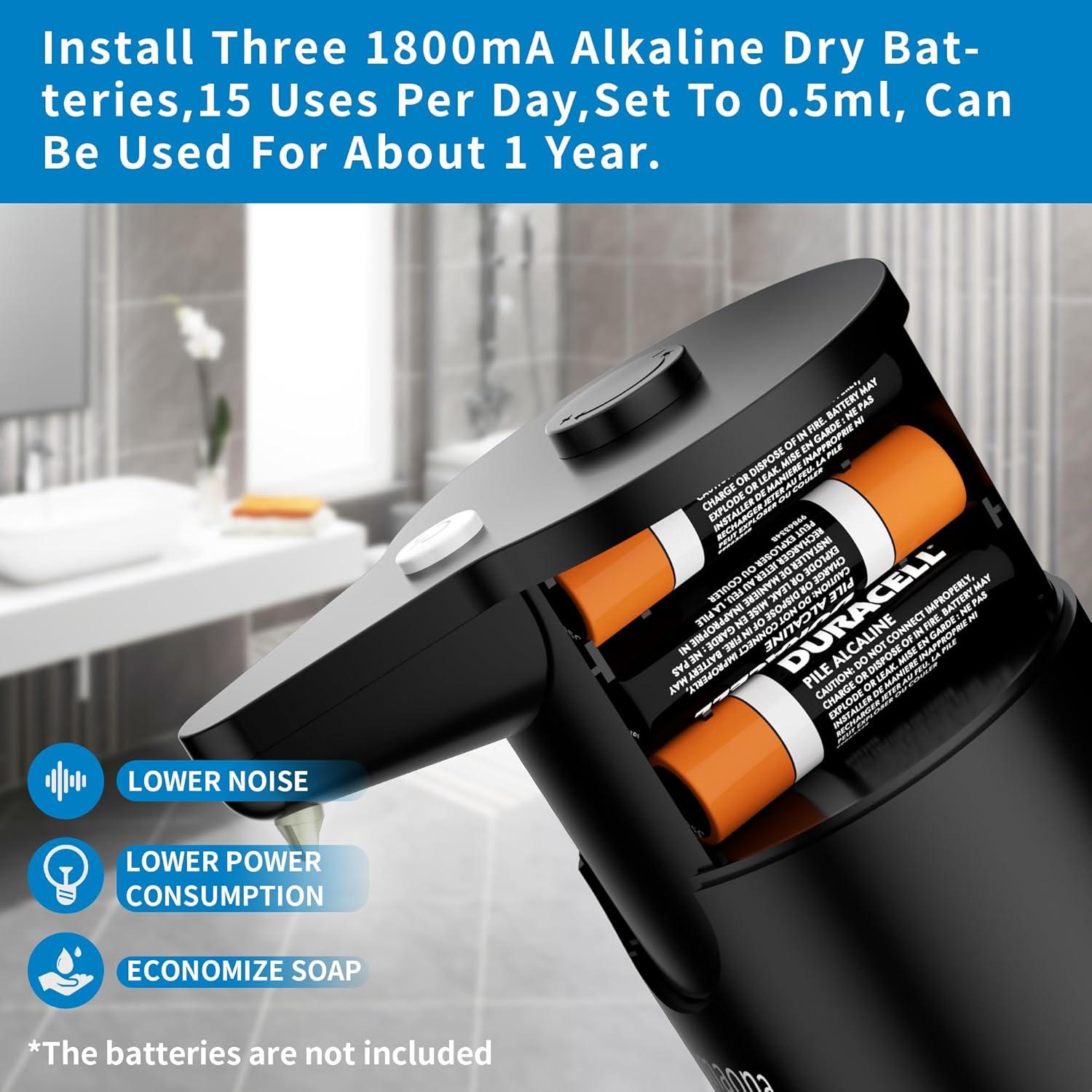 Dispensador de Jabón Automático Aunmaon Negro 320g Manos Libres