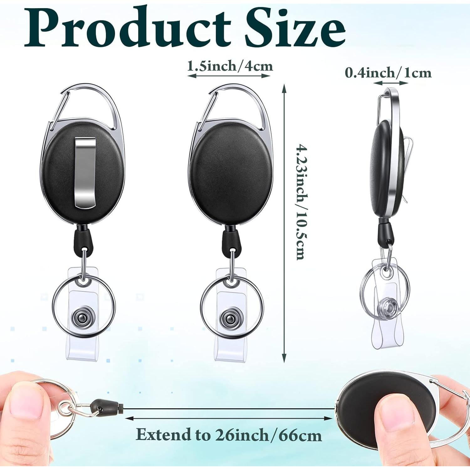 Clip Retráctil de Insignias Yaomiao 100 Piezas Negro