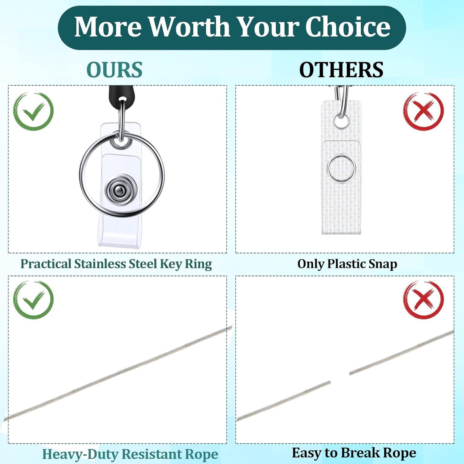 Clip Retráctil de Insignias Yaomiao 100 Piezas Negro