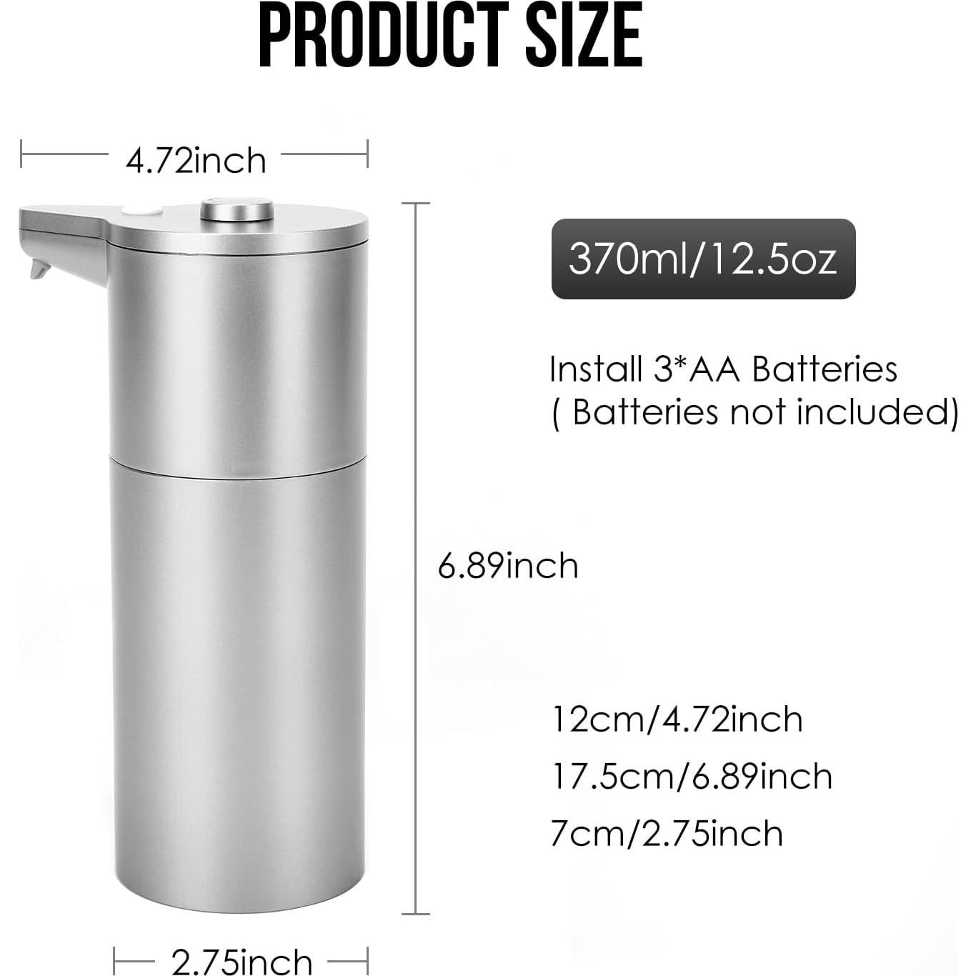 Dispensador de Jabón Automático Aunmaon Plata 300ml Ajustable