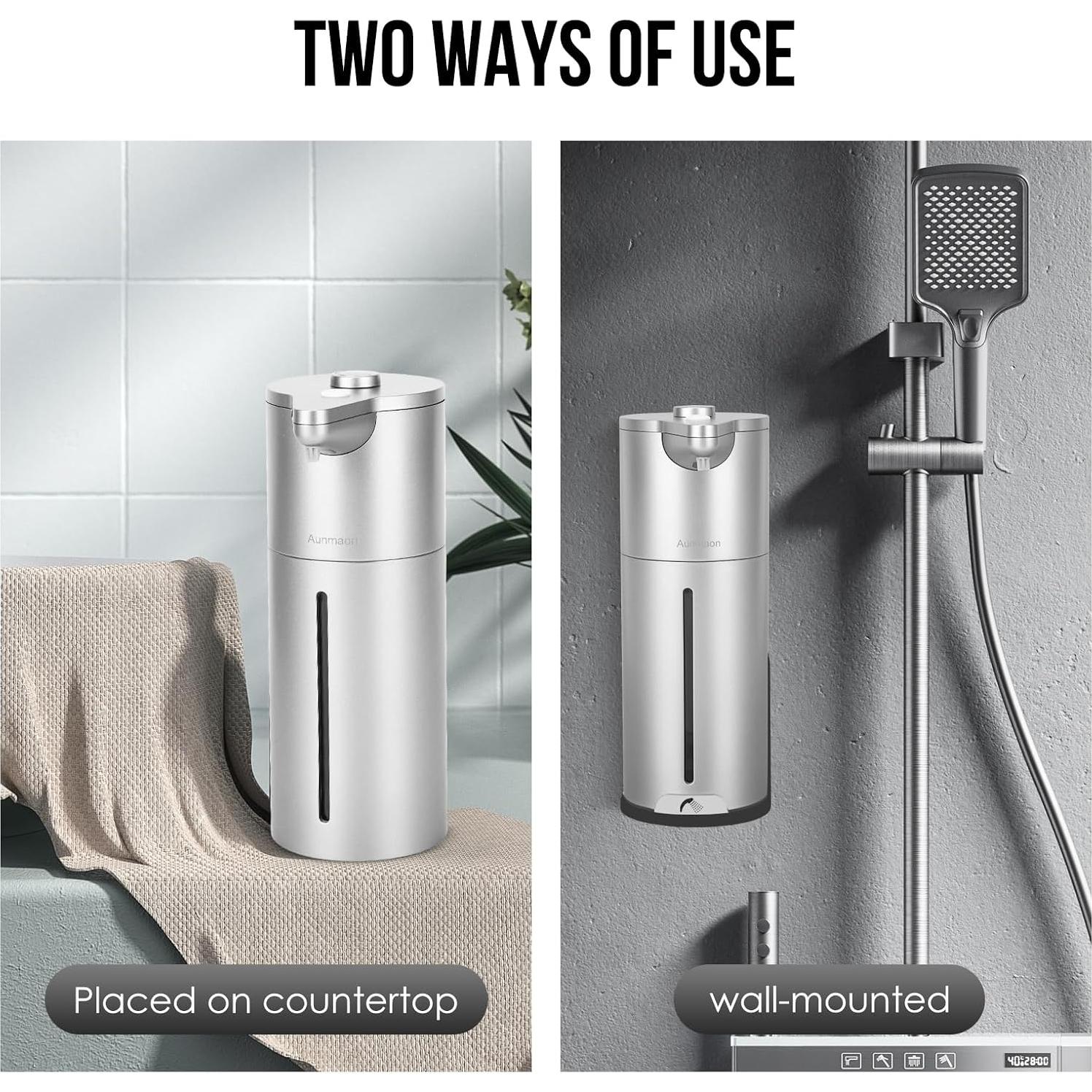 Dispensador de Jabón Automático Aunmaon Plata 300ml Ajustable