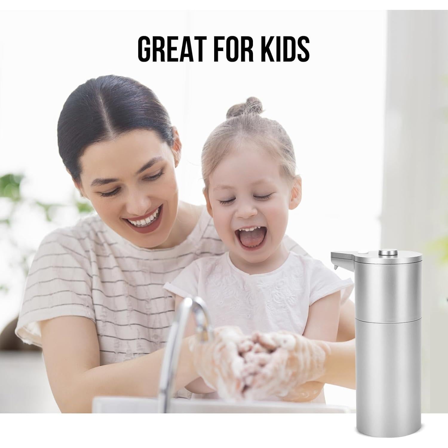 Dispensador de Jabón Automático Aunmaon Plata 300ml Ajustable