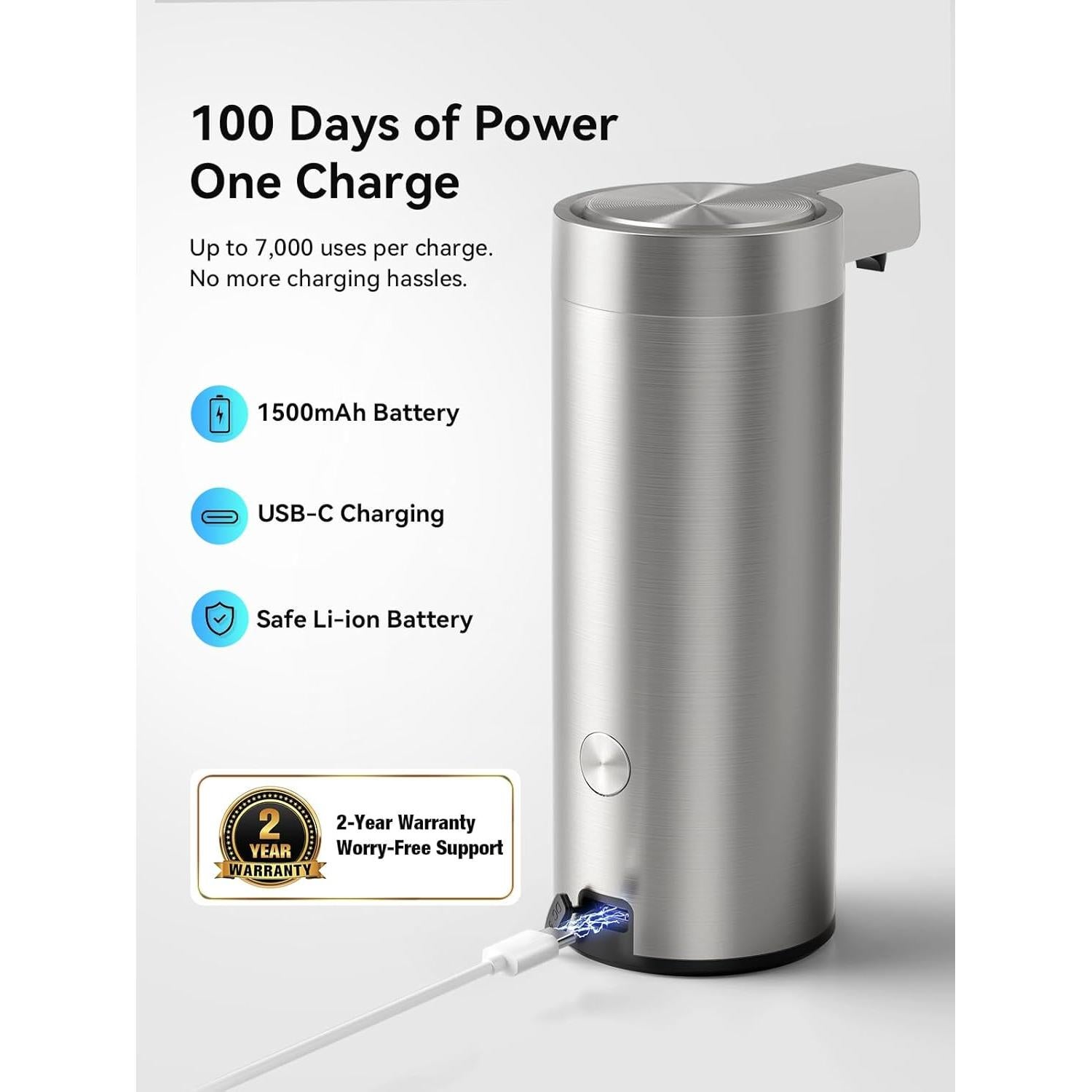 Dispensador Automático de Jabón SUNLY Clearis-L Acero Inoxidable