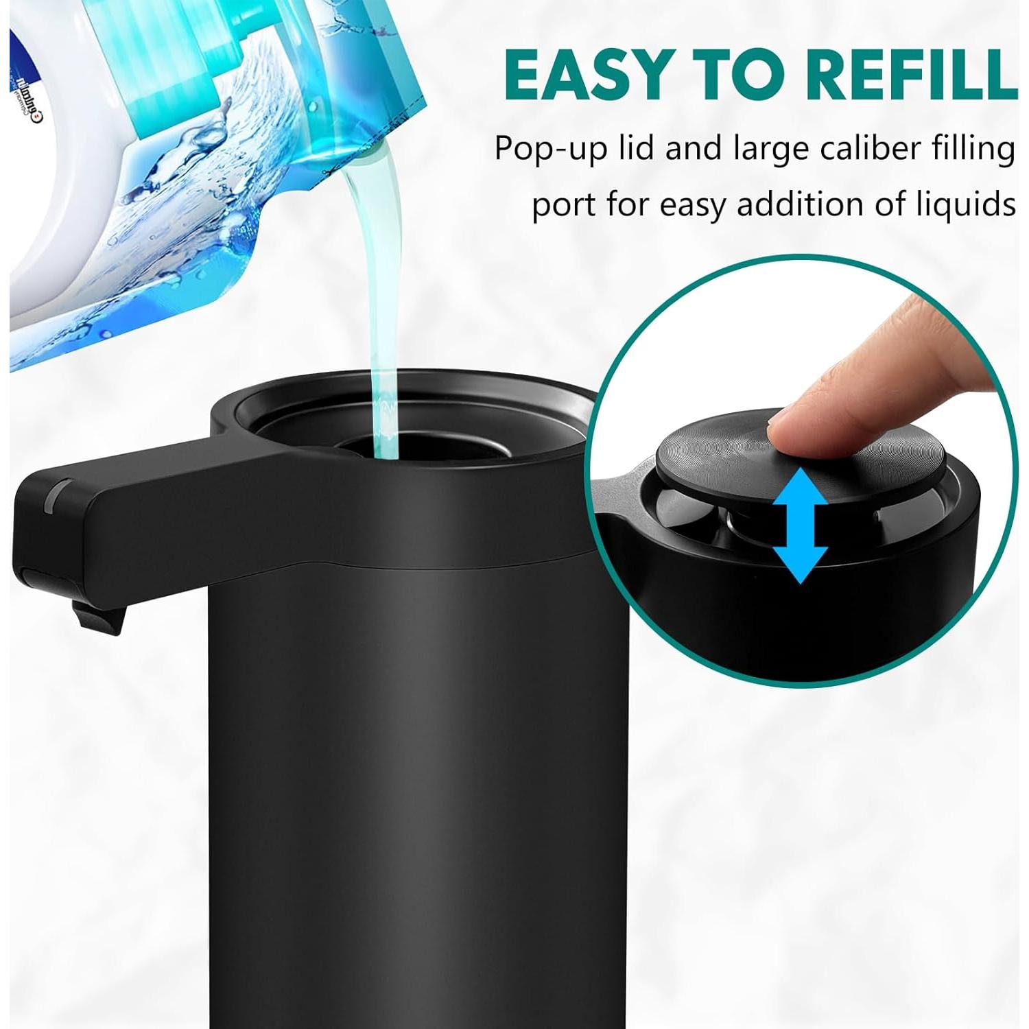 Dispensador Automático de Jabón Mamiddle Negro 300ml USB-C IPX5